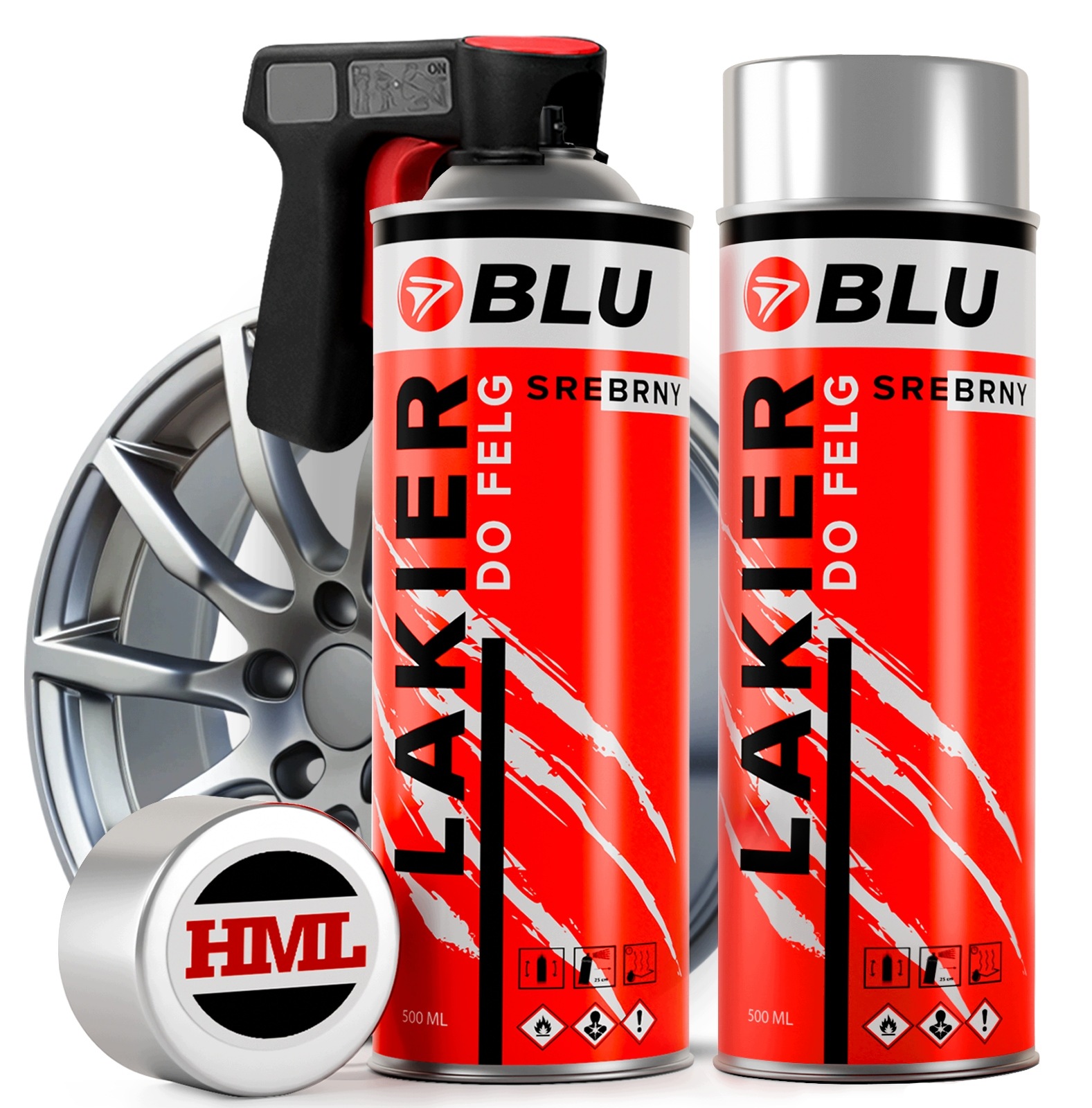 Blu spray lakier do felg aluminiowych stalowych srebrny regeneracja 4 Felgi