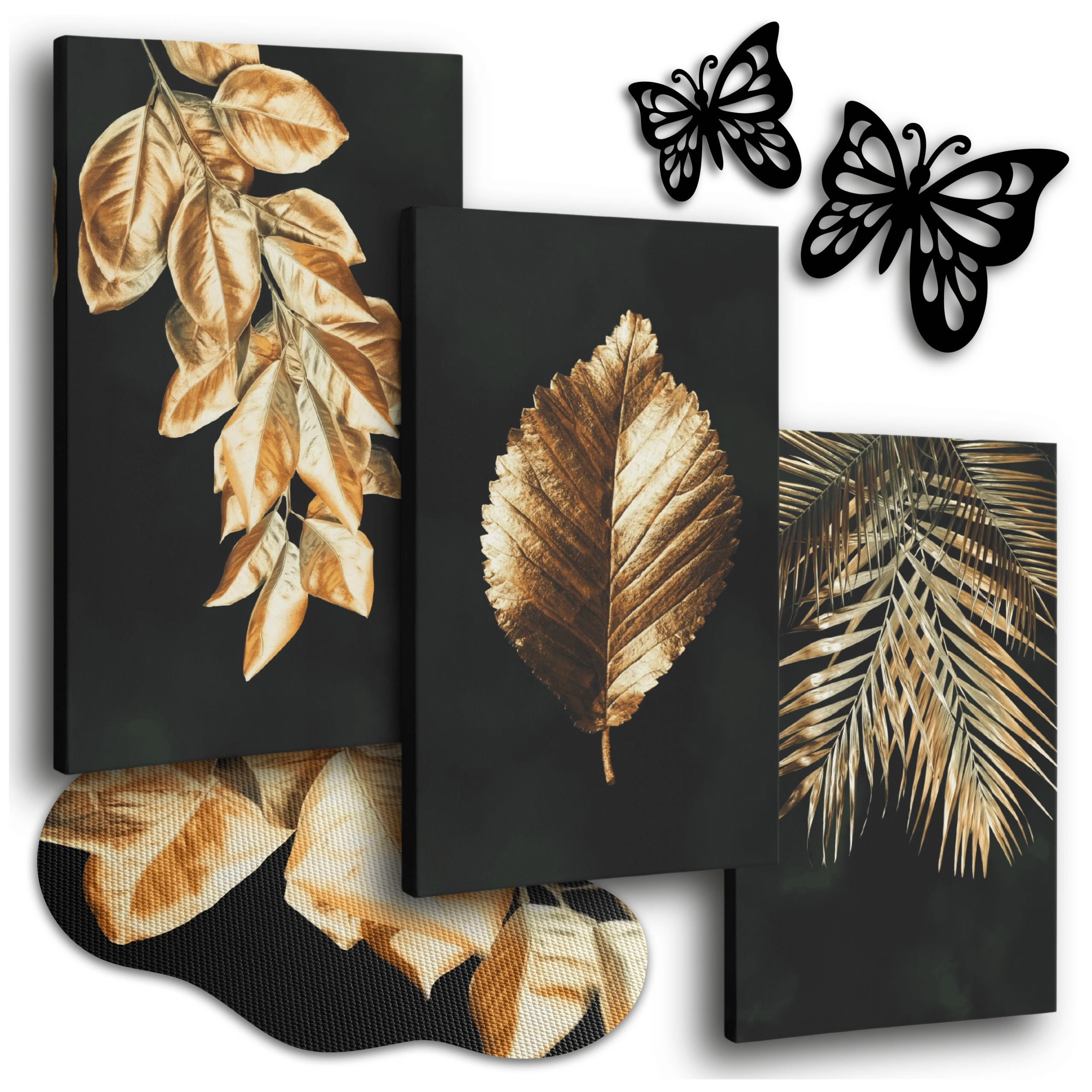 Obraz Na Plátně Zlaté Listy 120x50 cm Moderní Obrazy Do Obývacího Pokoje Příroda