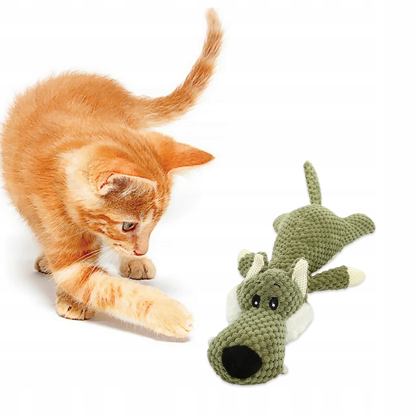 Levně Hračka Pro Psa A Kočku Plyšová Trubka Mazlíček PŘetahOVÁNÍ K Hryzání Velká 37,5 CM Pískací Vlk