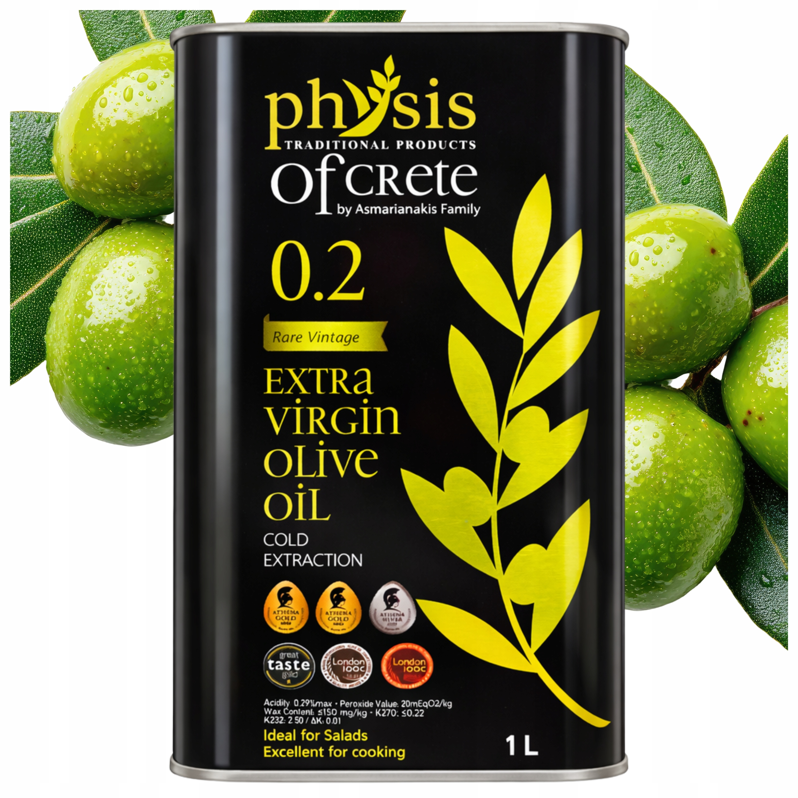 Extra Panenský Olivový Olej 1 L Řecký V Plechovce Physis Of Crete Koroneiki