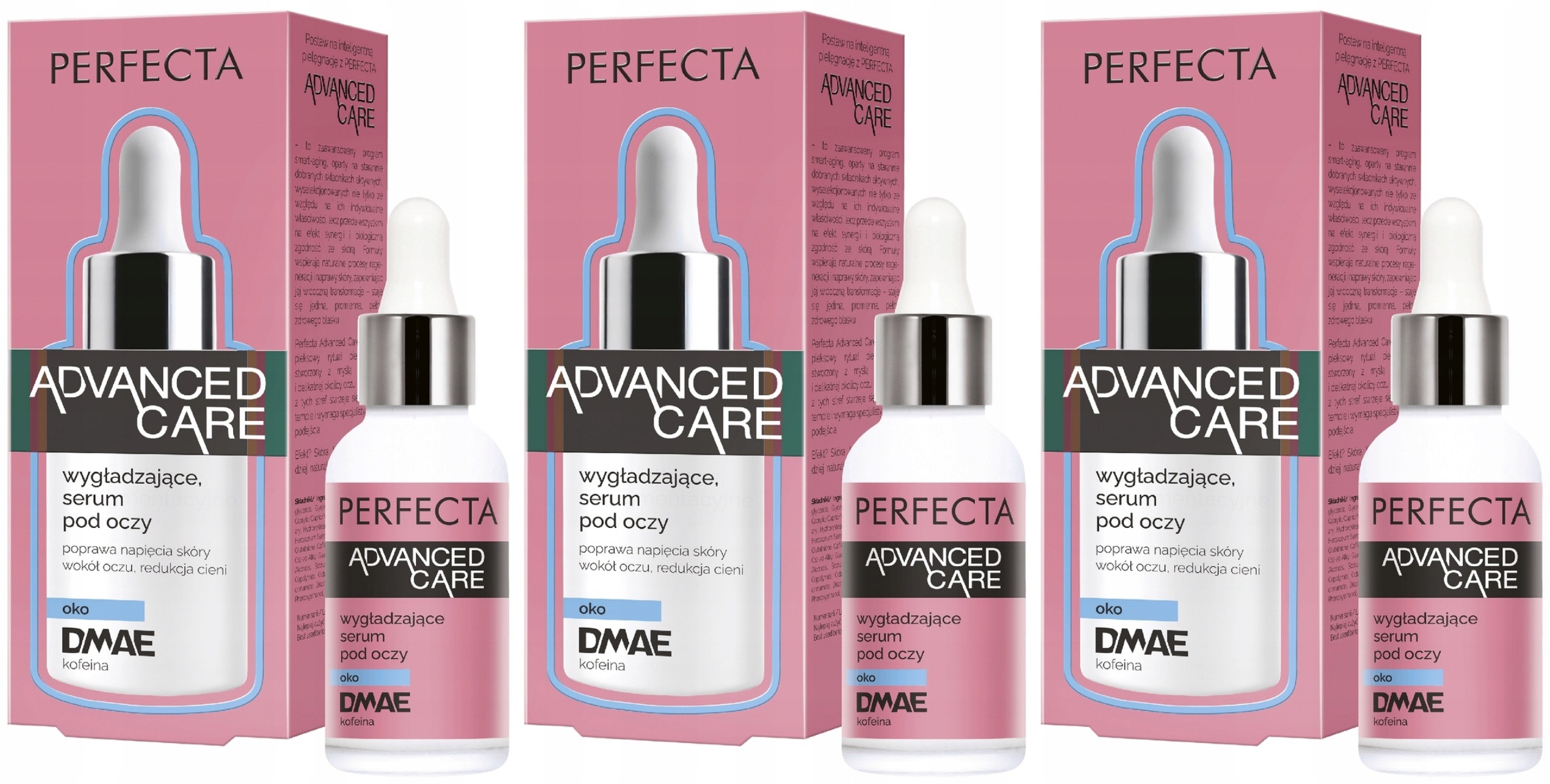 3 x Perfecta Advanced Care Vyhlazující sérum pod oči Redukce stínů 30 ml
