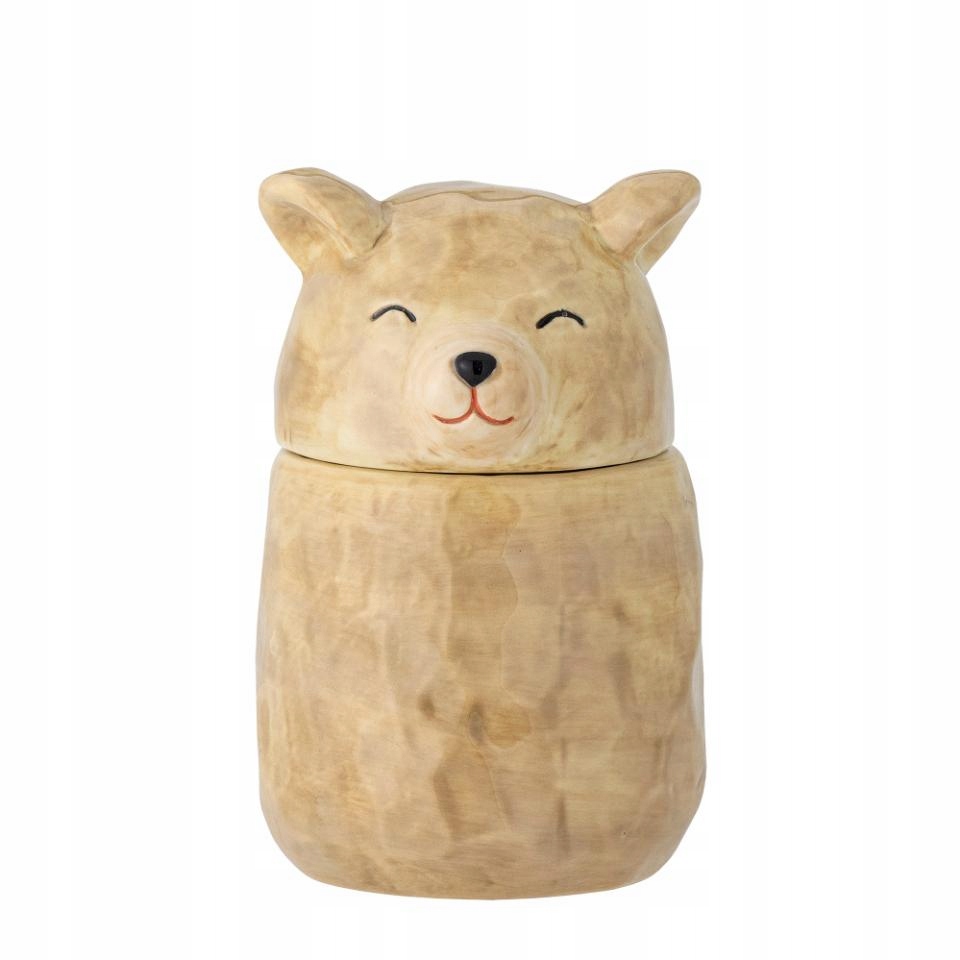 Bloomingville Puk Keramická nádoba s víkem Hnědý medvídek