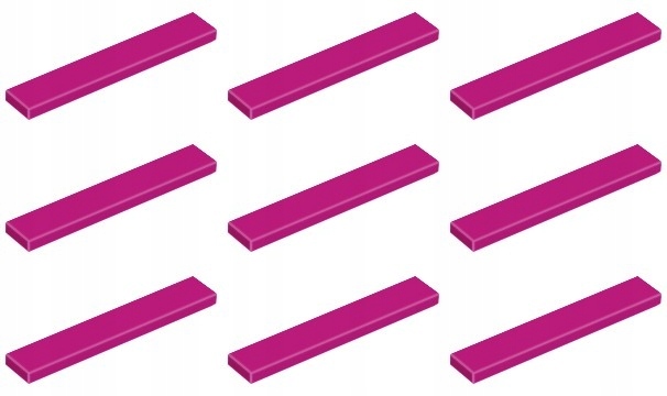 

Lego 6636 Tile Płytka 1x6 magenta (9g) 9 szt.