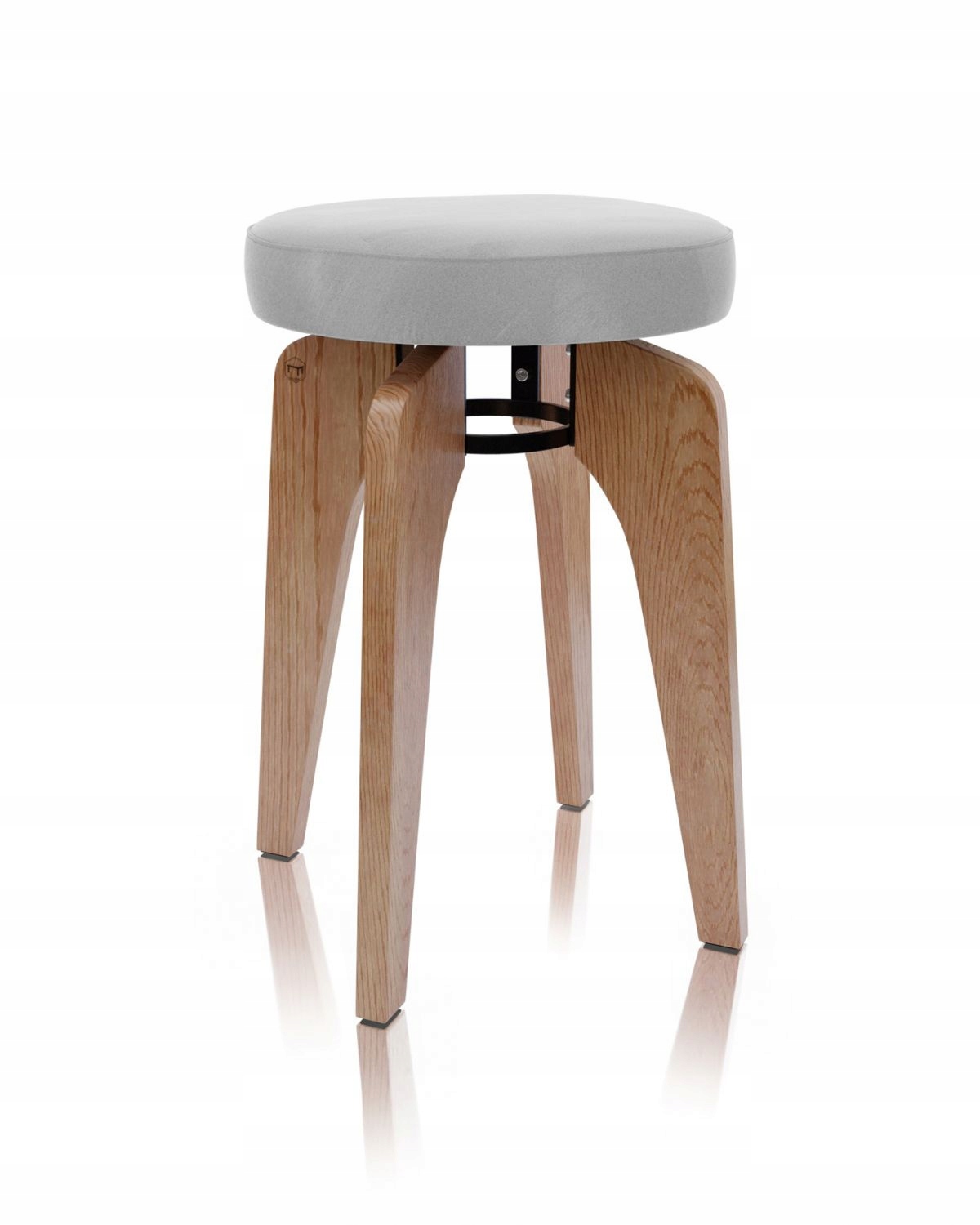 

Taboret dębowy Kosmo, siedzisko Focus Grey 18