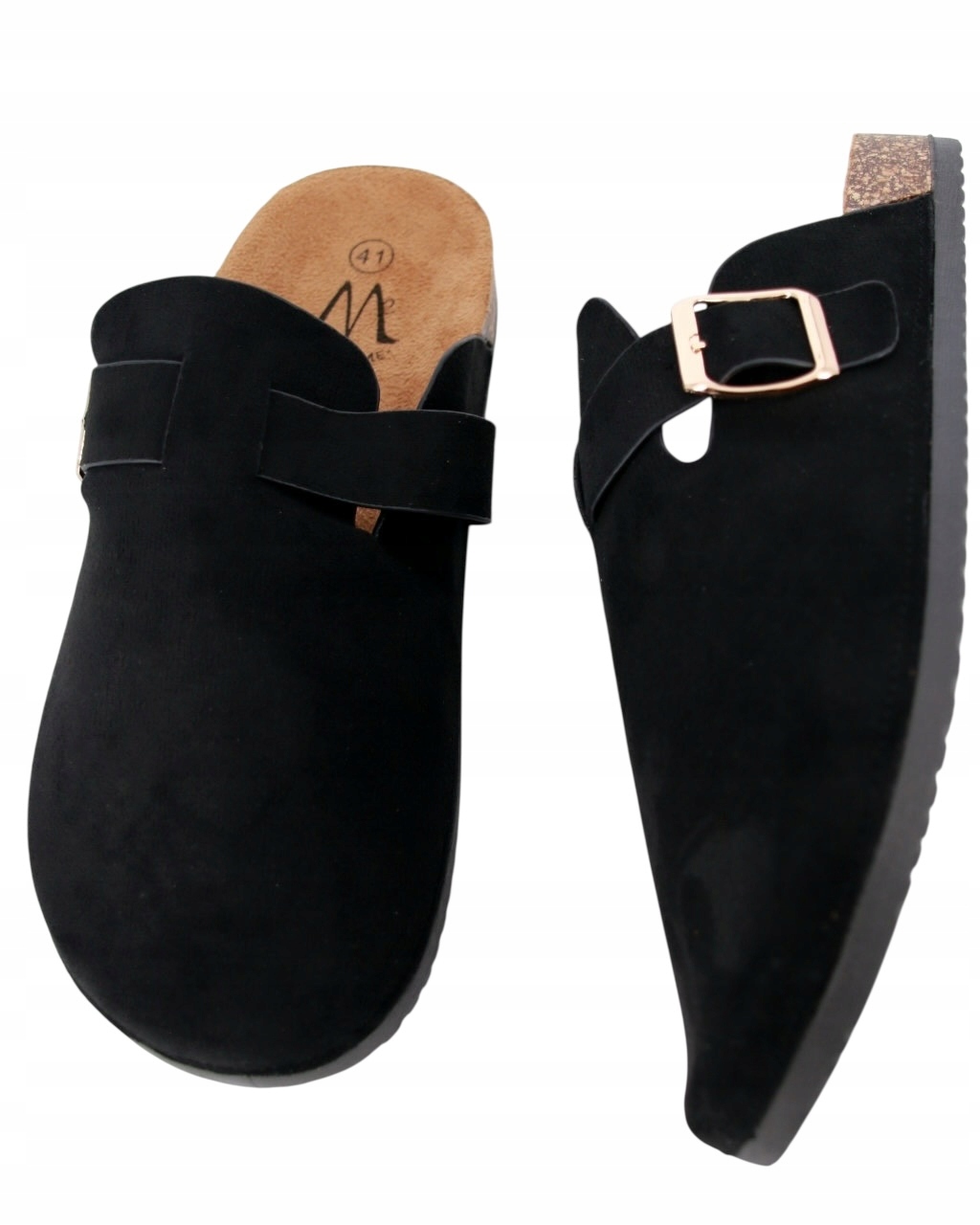 Semišové Dámské Černé Nazouváky Pohodlné Boty Papuče Velké Velikosti 44