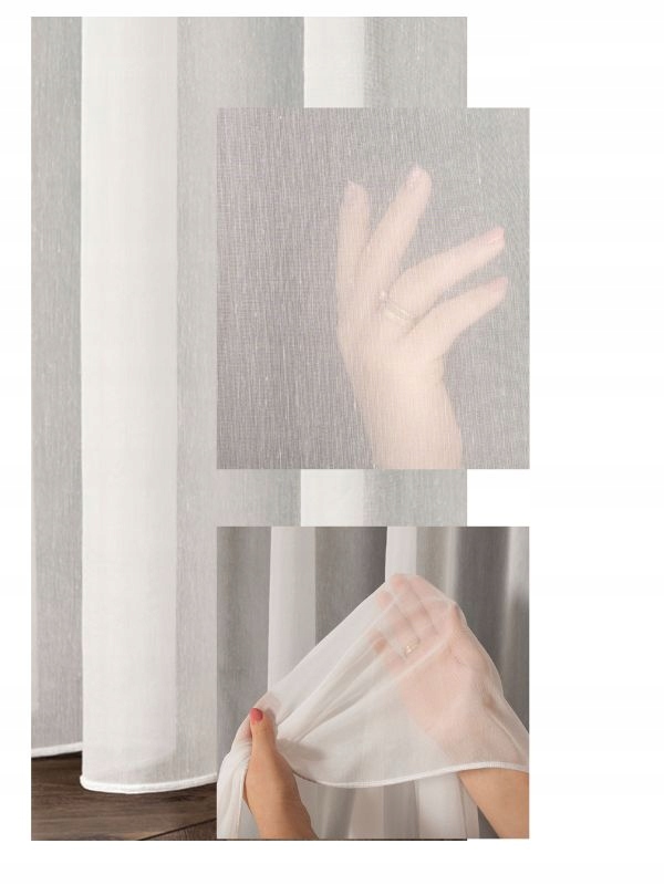 Záclona Lehká Krémová Matná Jemná Hladká S Páskou Wave pro Vlny Š 230x180