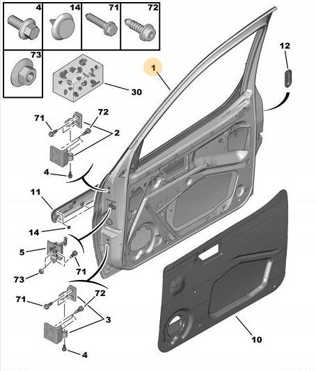 DRZWI PRZEDNIE LEWE Numer katalogowy części 9002V0