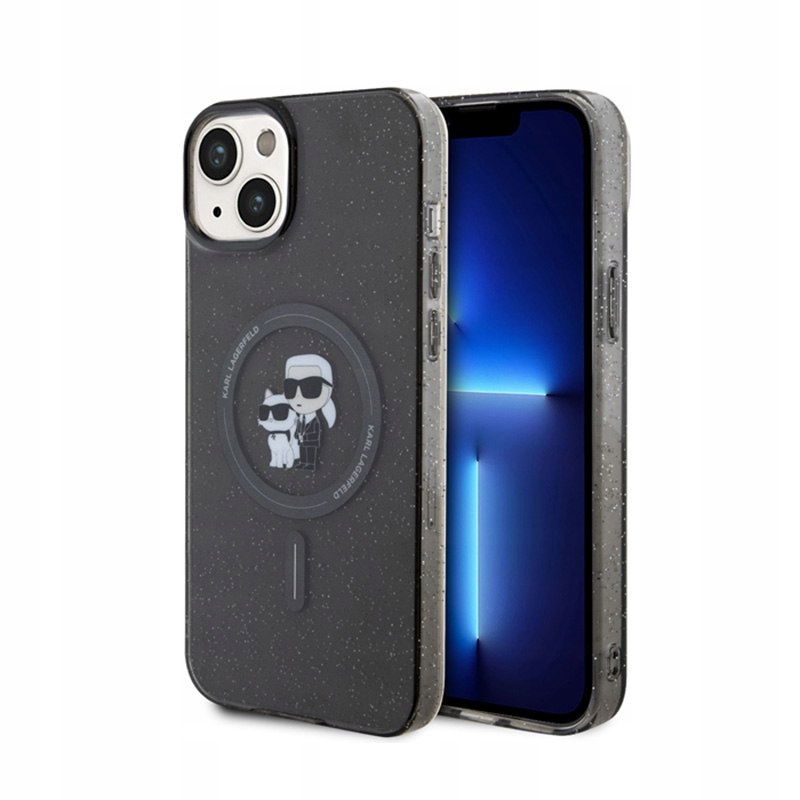 Karl Lagerfeld Karl & Choupette Glitter Magsafe Pouzdro pro iPhone 15 Plus