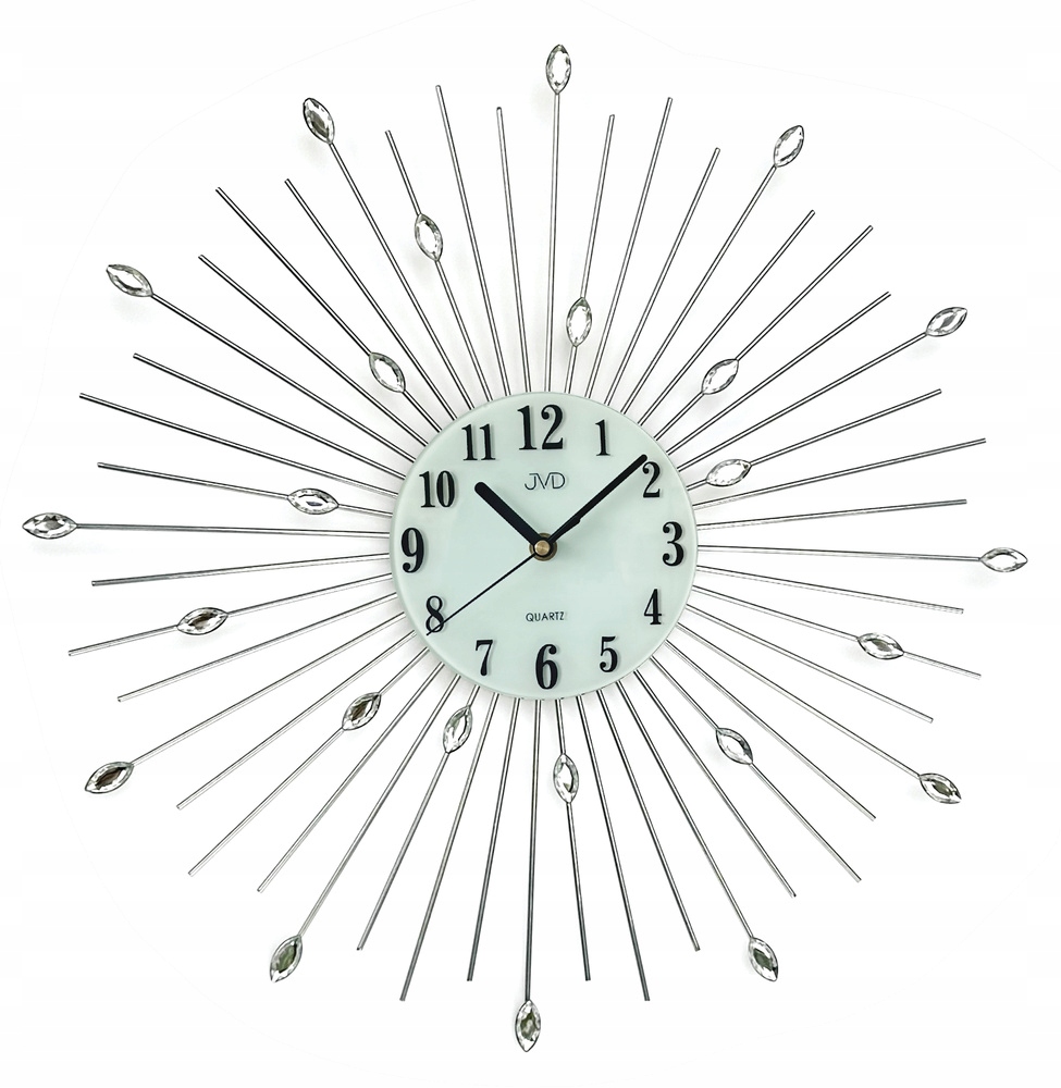 Veľké Efektné Nástenné Hodiny S Kryštálikmi Do Obývacej Izby Jvd HT117 49 cm