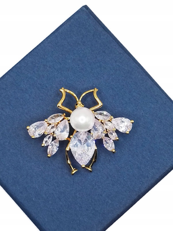 Luxusní Přívěsek Brož S Včelou 14K Zlato Krabička Dárek