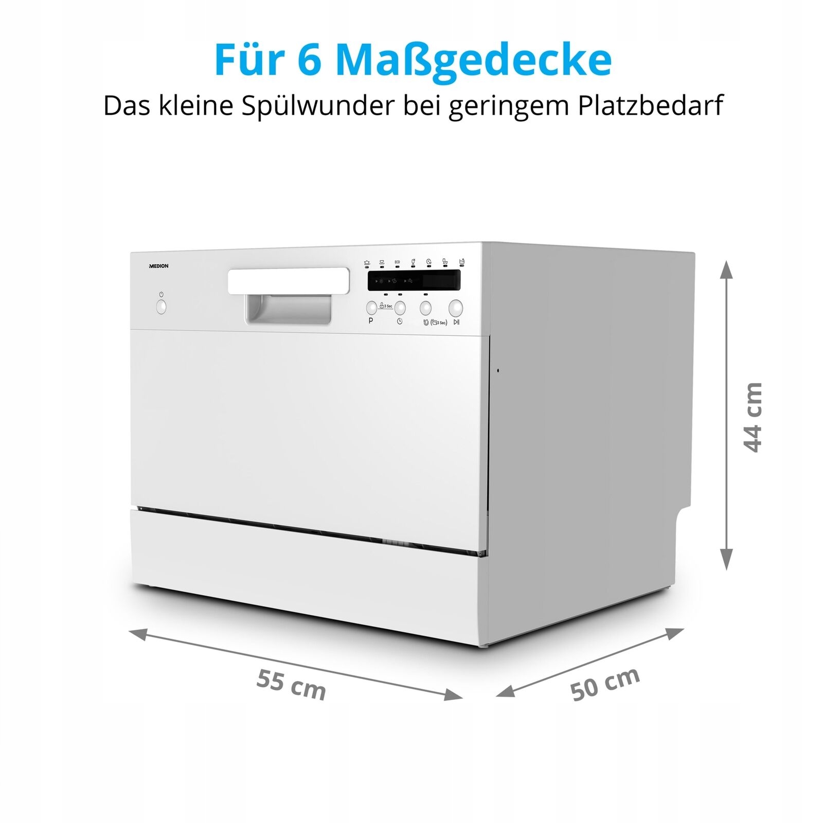 NIEMIECKA ZMYWARKA MEDION WOLNOSTOJĄCA NABLATOWA STOŁOWA MAŁA 6 PROGRAMÓW Sterowanie elektroniczne