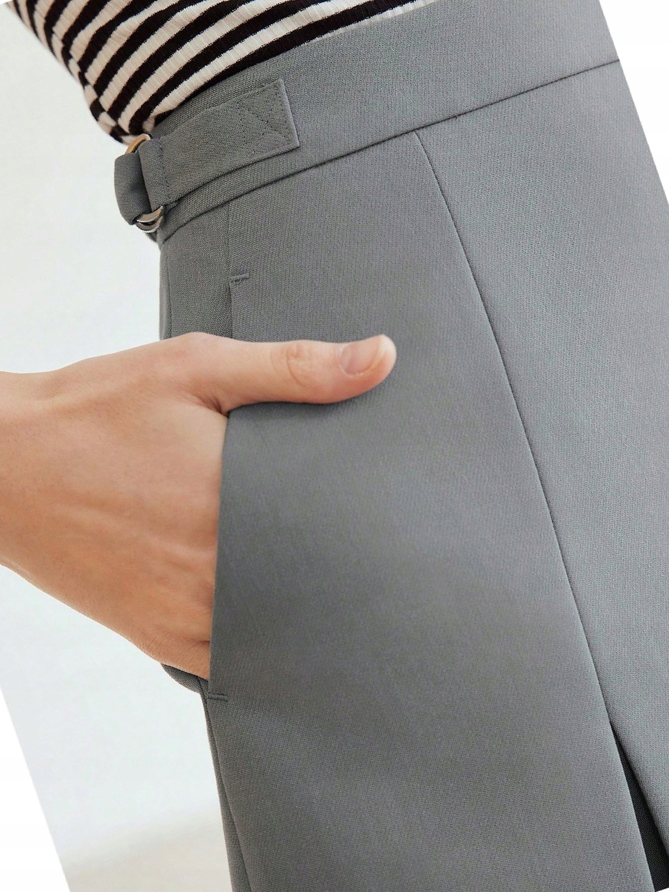 Dámská sukně Šedá Premium Motf Trapézová Elegantní Krátká Xs 34