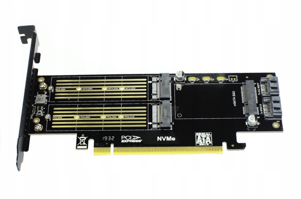 Adapter NVMe mSATA SSD M.2 NGFF do PCI-e 3.0 X16
