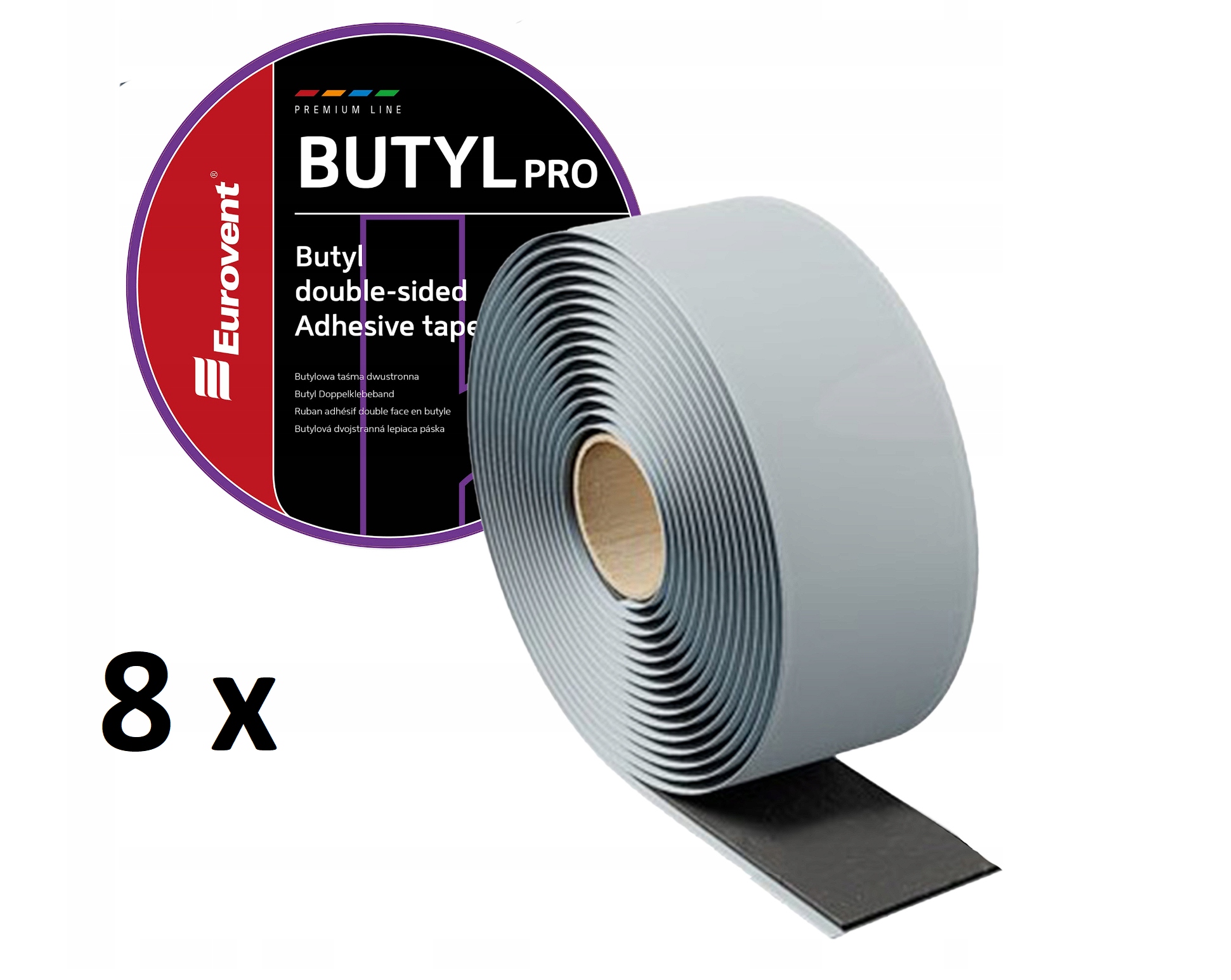 8x Butylová páska obojstranná 45 mm x 20 m Eurovent Butyl Pro