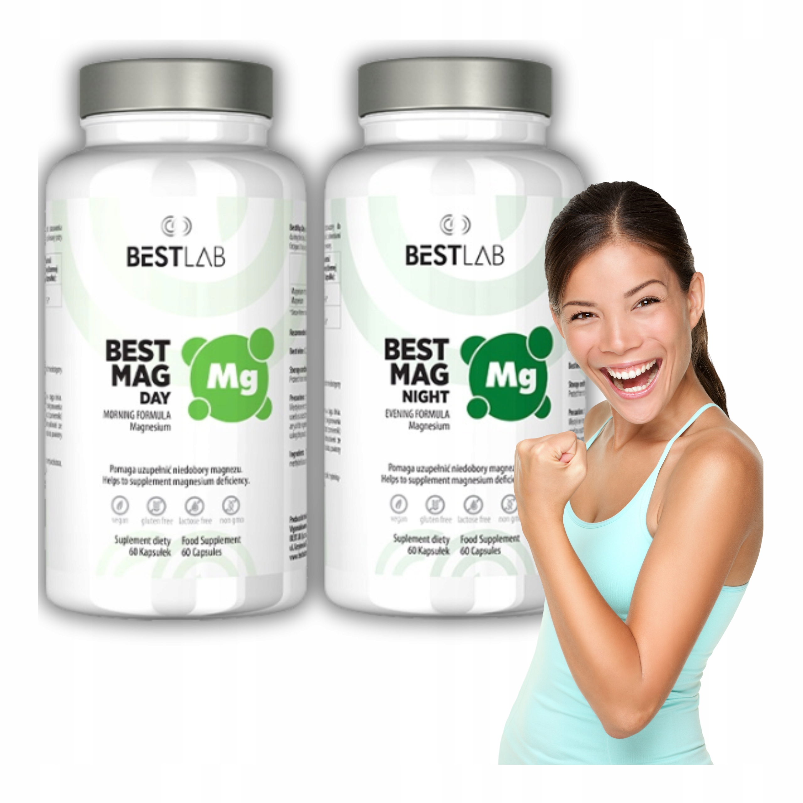 Magnez Best Lab BestMag BestLab Na Noc Dzień Taurynian Diglicynian Jabłczan