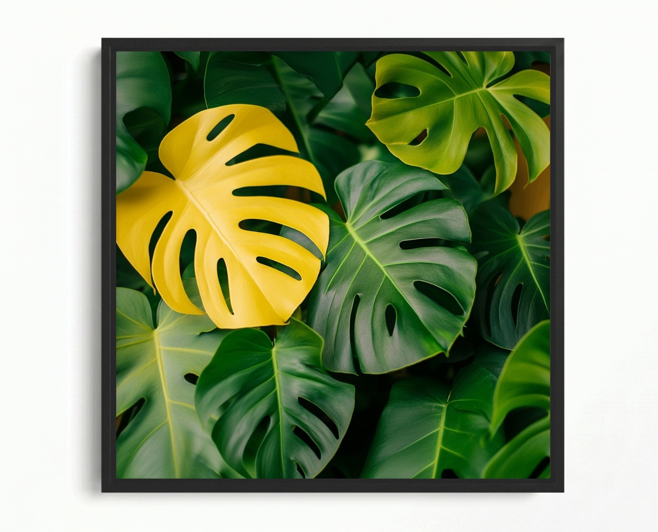 Obraz Rám Americký Box Příroda Rostliny Listy Monstera 80x80