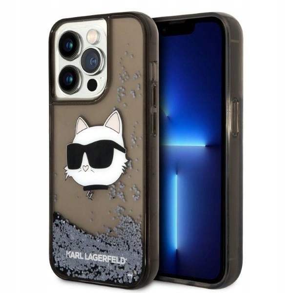 Pouzdro Karl Lagerfeld Glitter Choupette Head pro iPhone 14 Pro Max černé