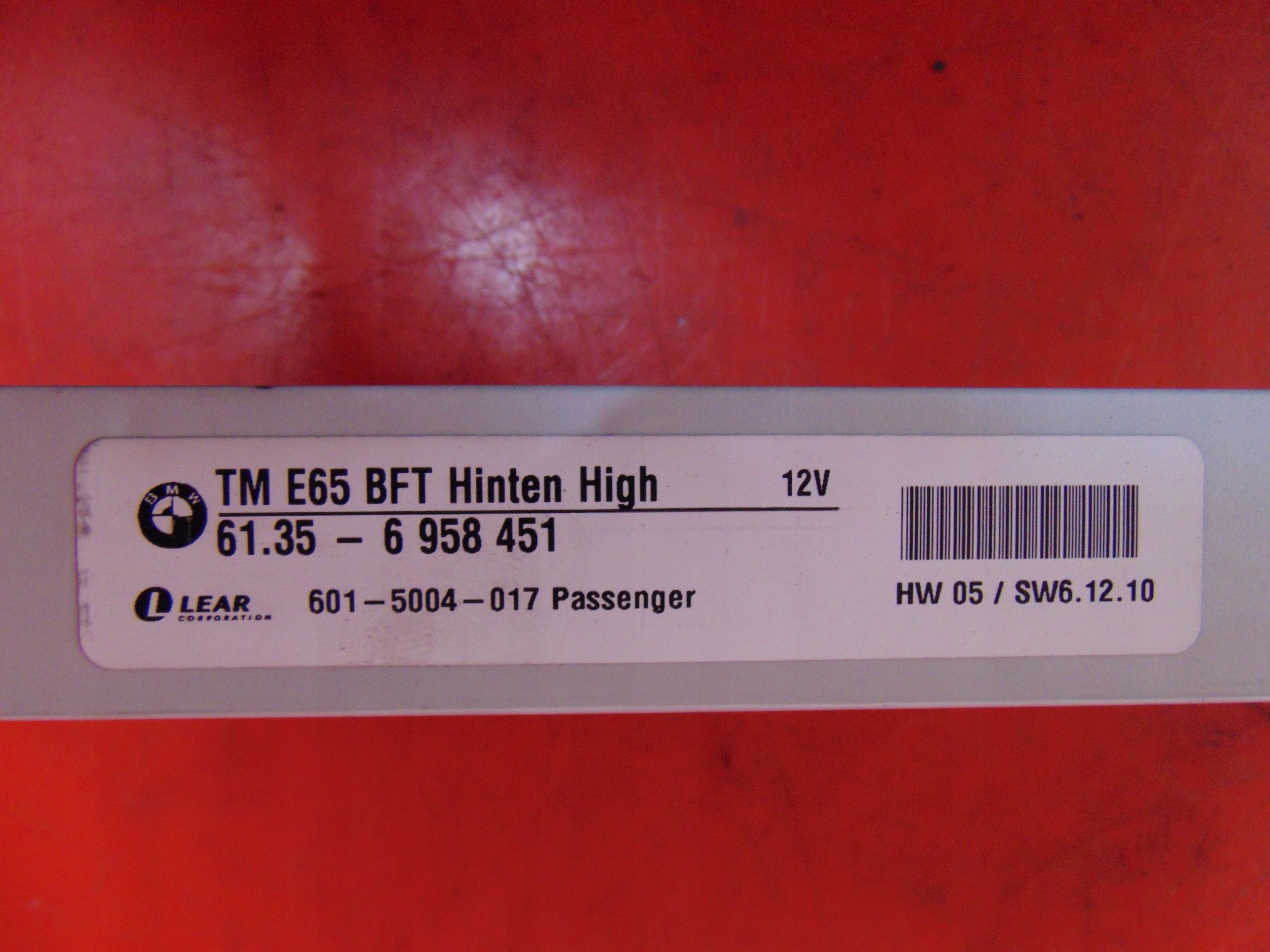BMW 7 E65 E66 module control unit door right rear part 6958451