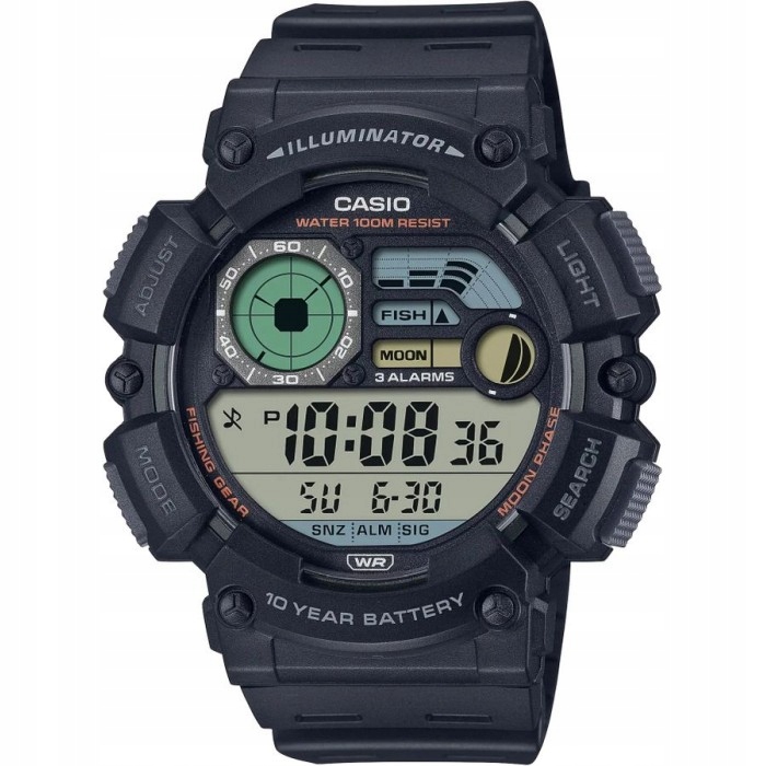 Hodinky Casio WS-1500H-1AVEF Sportovní 100M Pro Rybáře Měsíční Fáze Box