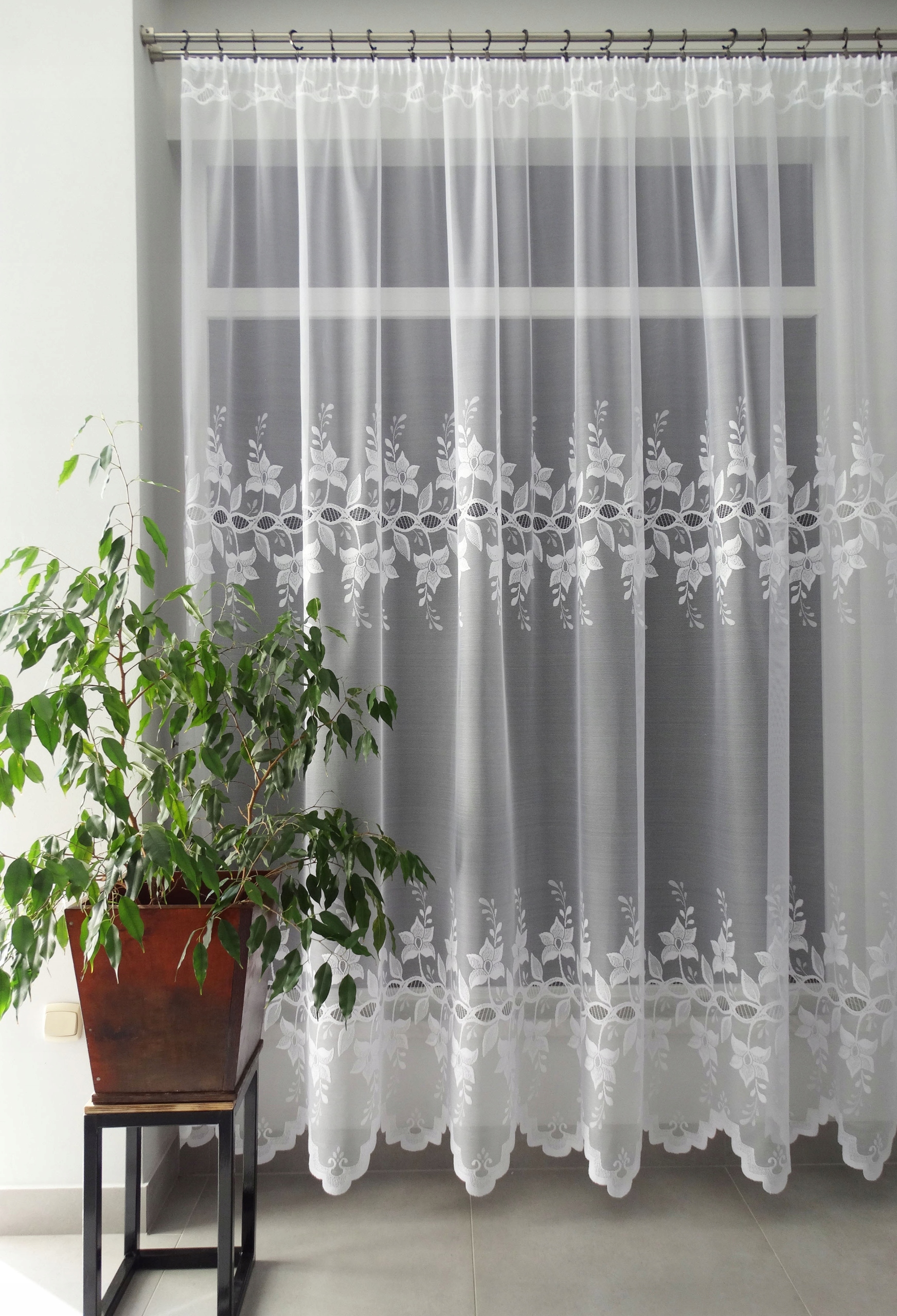 Mg Záclona žakár Z341 Bílá 750X245 s páskou hotová