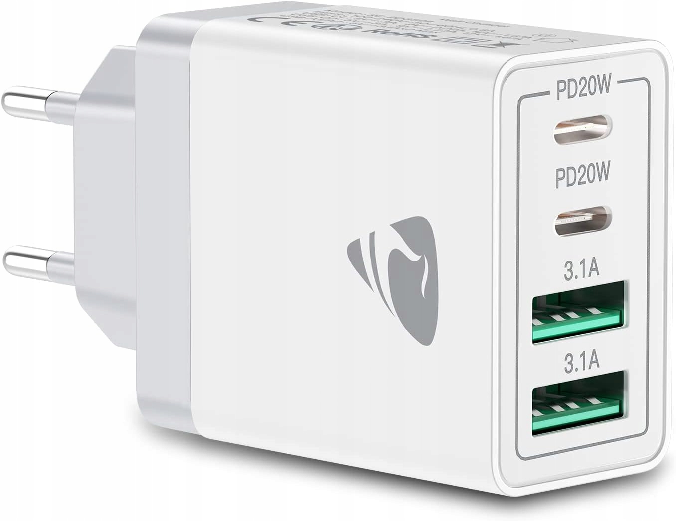 SZYBKA ŁADOWARKA SIECIOWA UNIWERSALNA GNIAZDO 2x USB 2x USB-C 40W