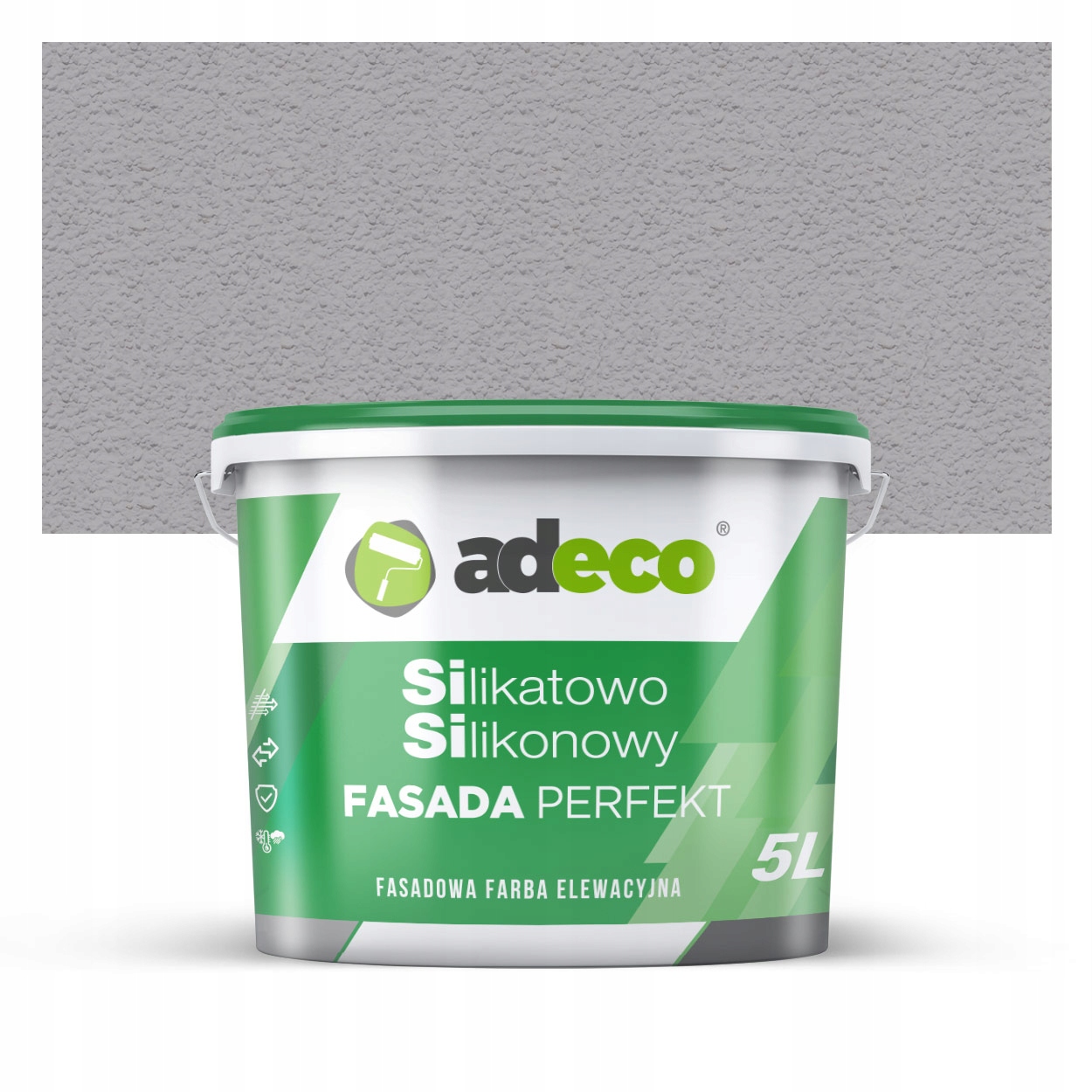 Farba Elewacyjna Silikatowo Silikonowa kolor 8-1-5 Betonowy Szary 5L