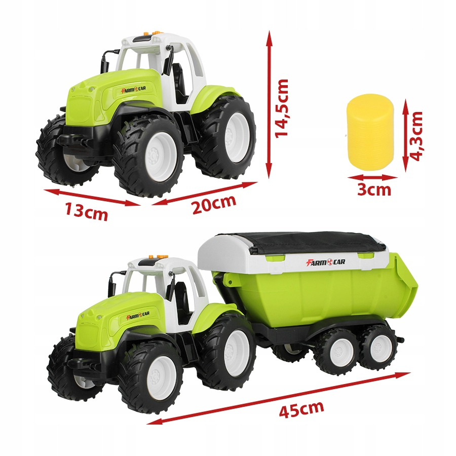 OGROMNY TRAKTOR XXL Z PRZYCZEPĄ WYWROTKĄ PLANDEKĄ BALE SŁOMY ŚWIATŁA DŹWIĘK Marka Stator