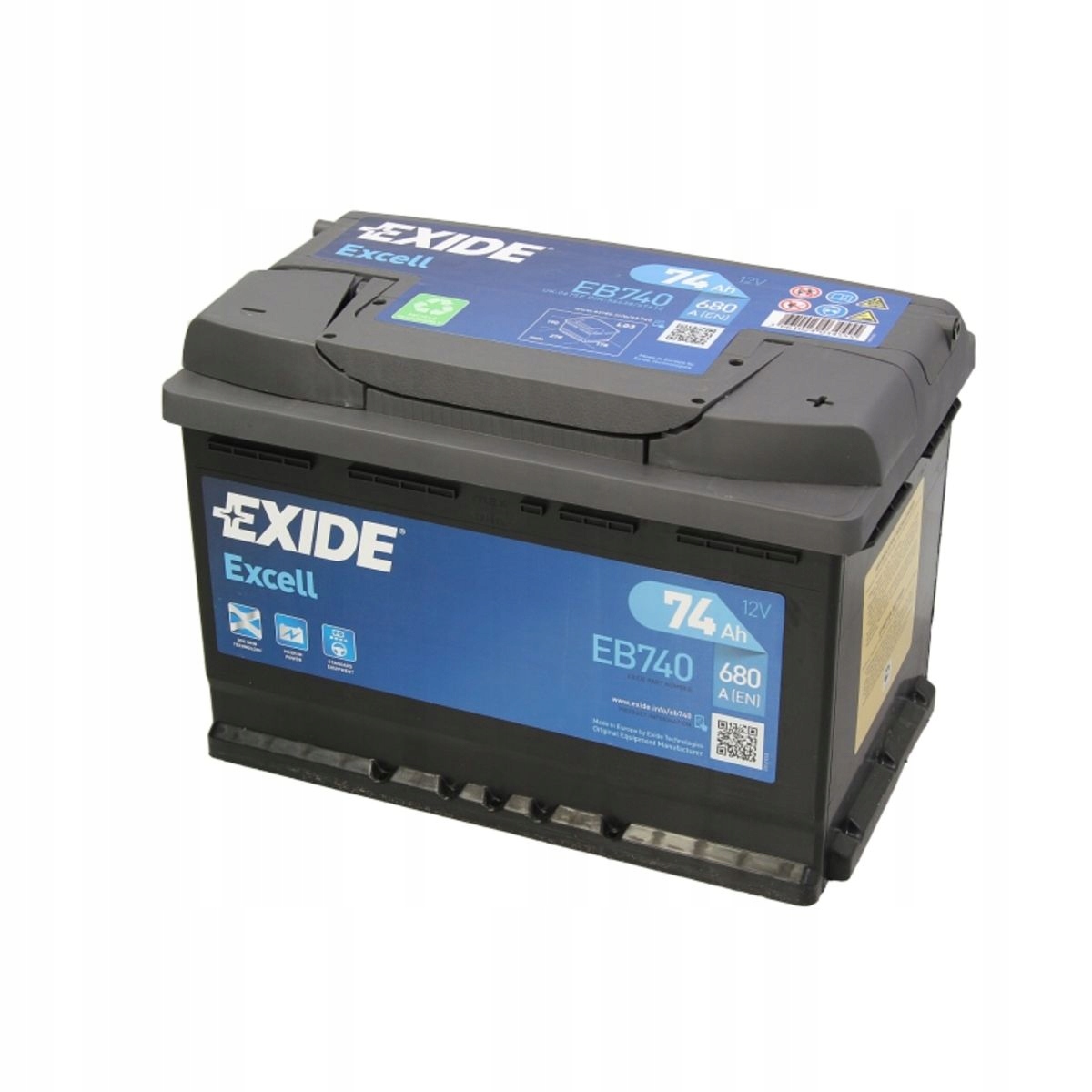 Eb740 - Акумулятор EXIDE EXCELL 74Ah 680A P+