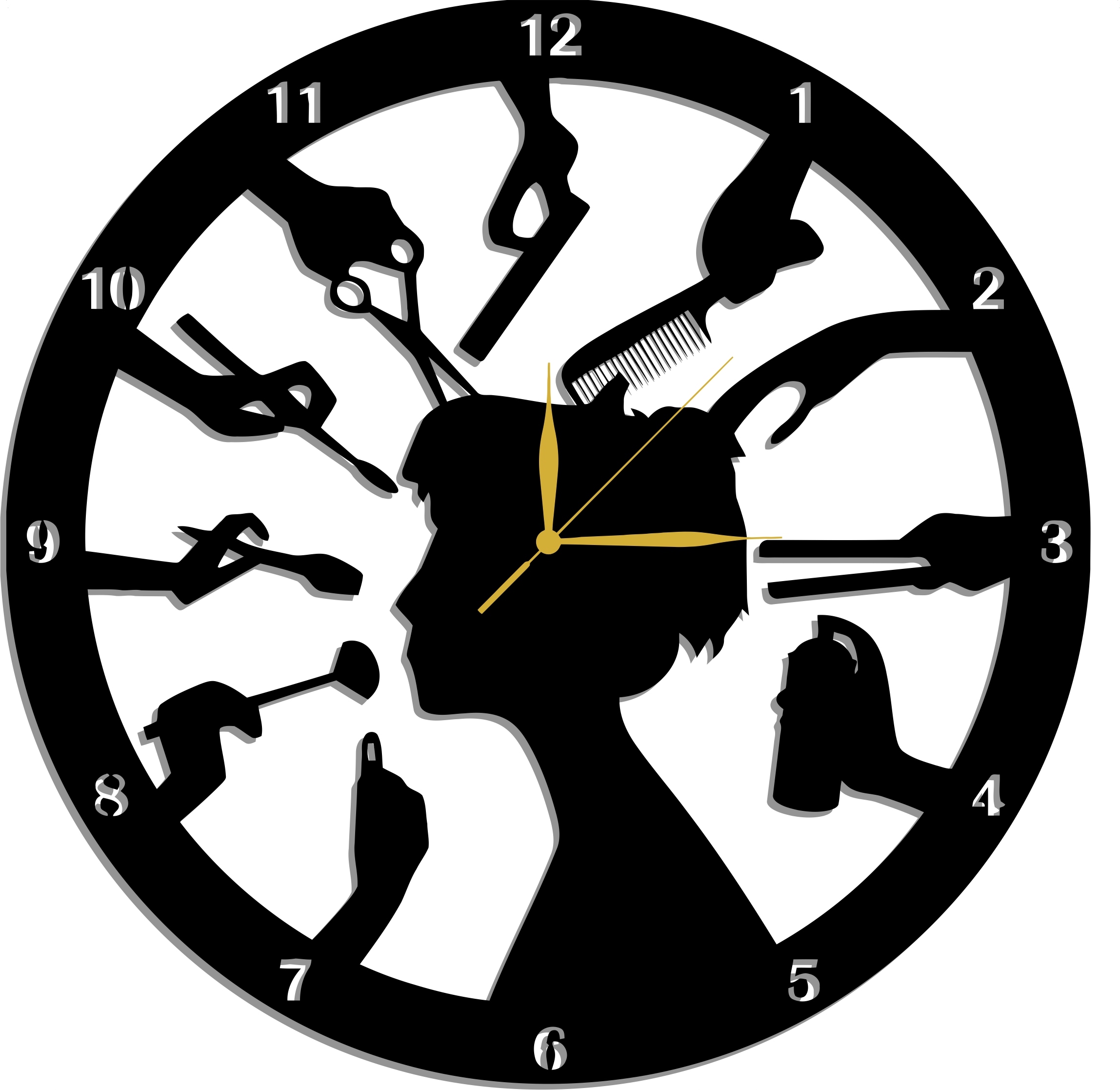 Nástěnné Hodiny Kadeřnické 70 CM XXL! 17 Barev