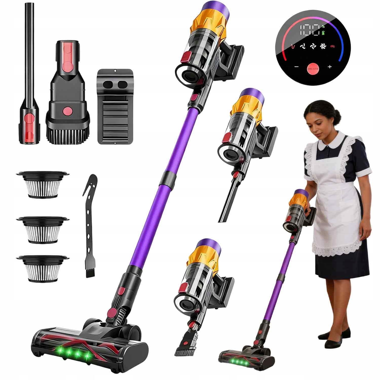 Vysavač 35 KPa LCD dotykový 7 dílů Příslušenství