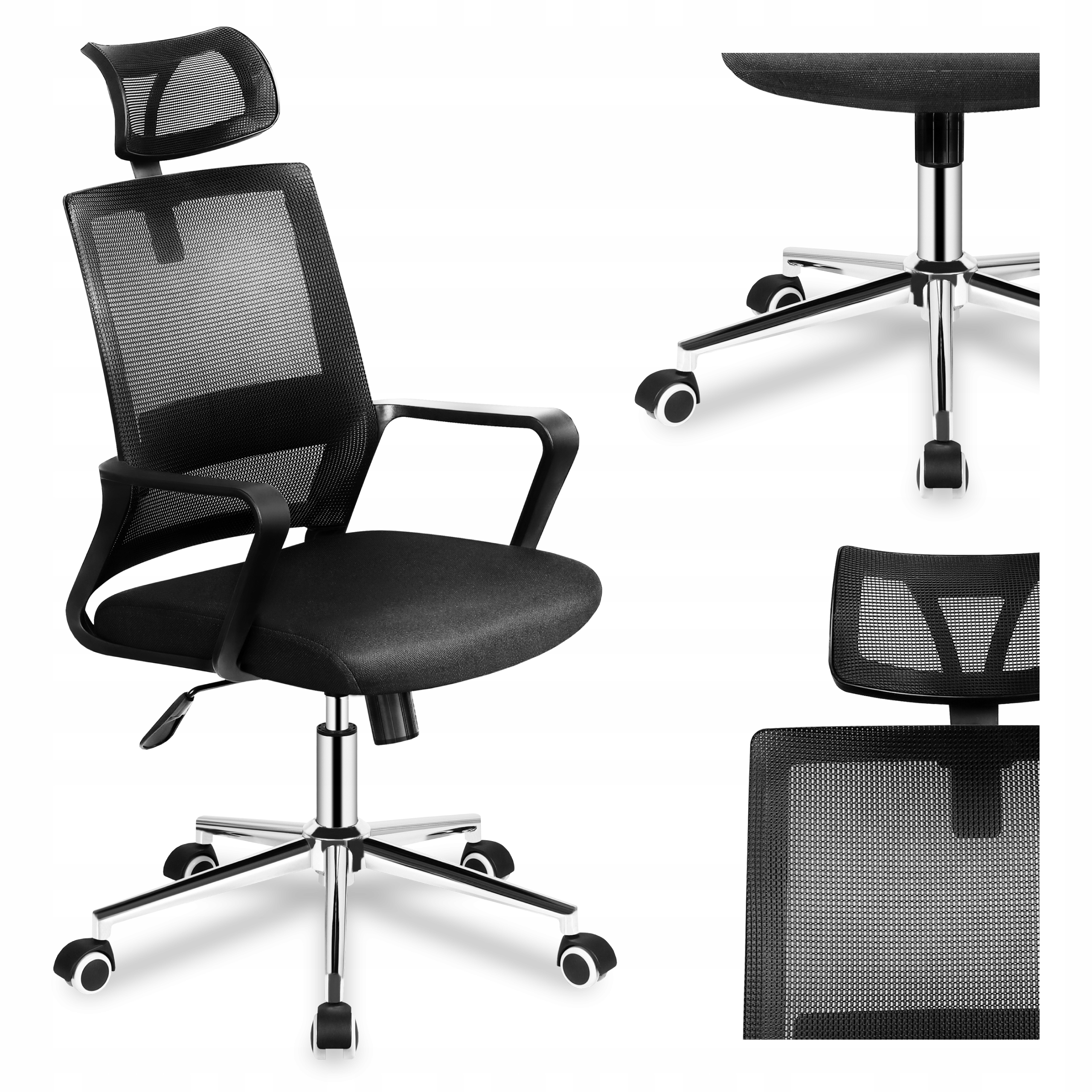 Ergonomické kancelářské křeslo Mark Adler černé, otočné, nastavitelné až do 130 kg