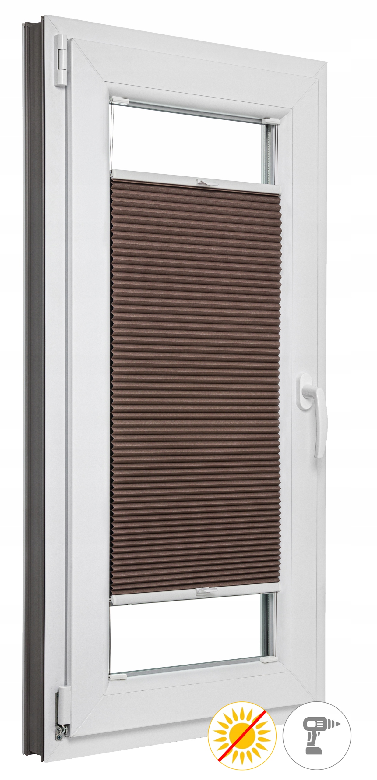 Plisa okienna zaciemniająca termo 100% 44,5x150 cm Wzór gładki