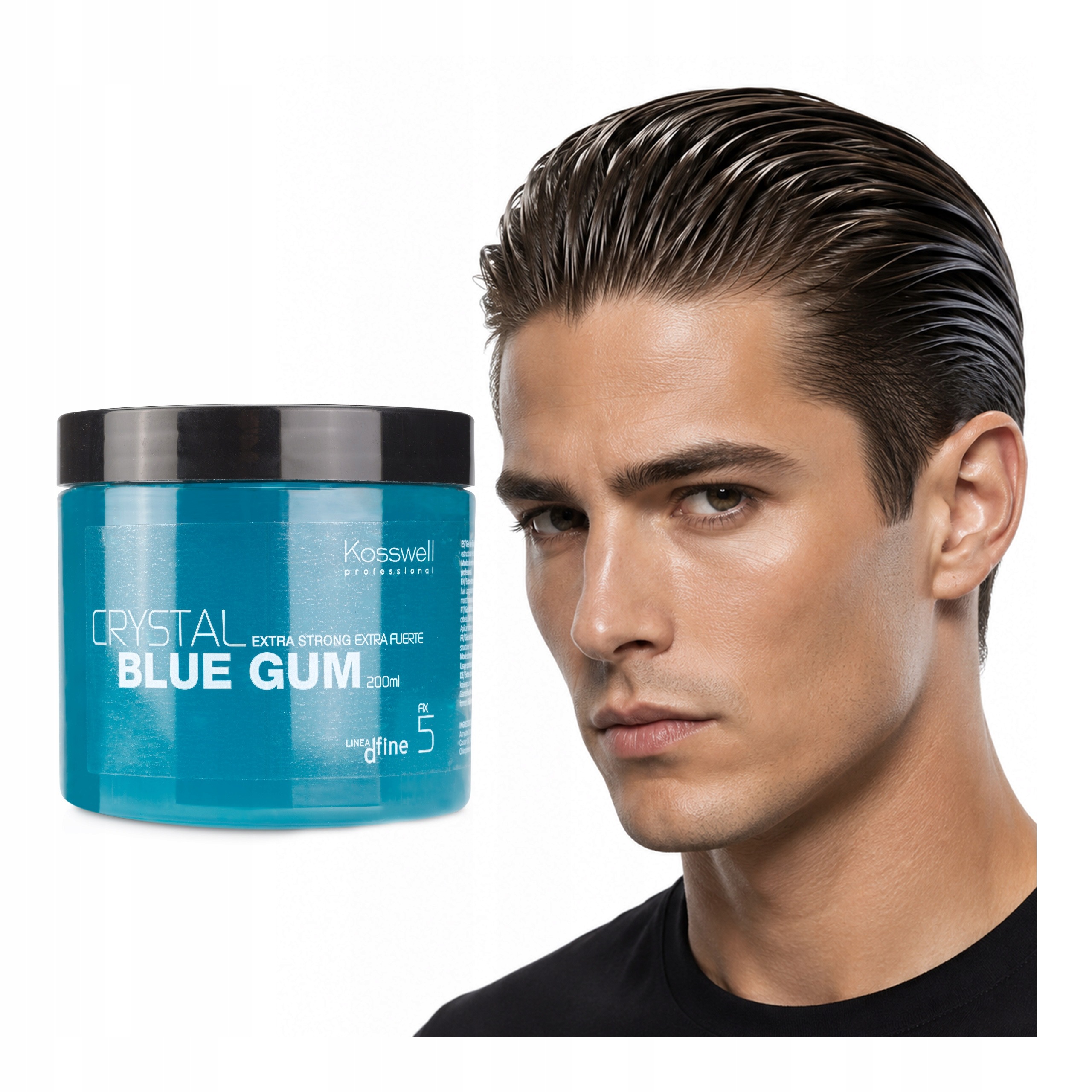 Silná stylingová guma na vlasy pro muže 200 g Kosswell Crystal Gum