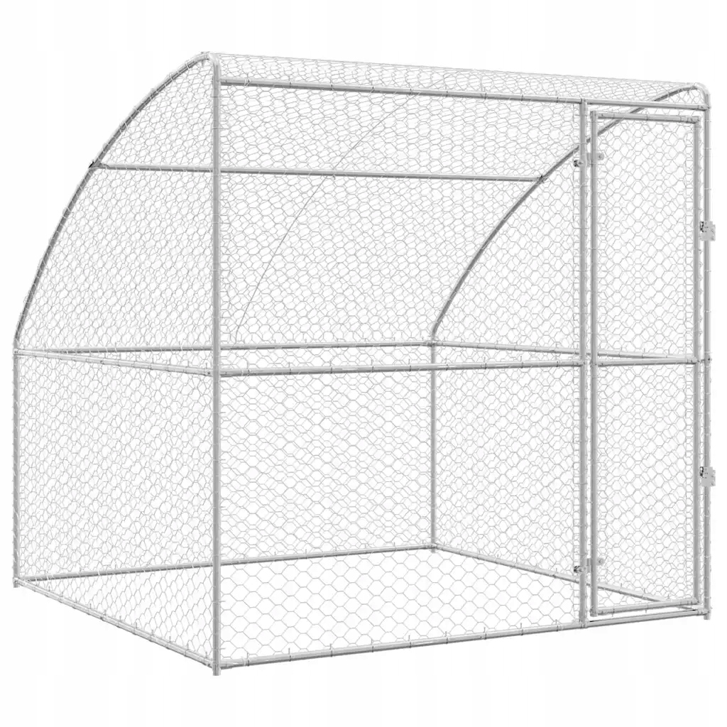 Psí kennel s úložištěm Stříbrná 2 x 2 x 2 m Ocel