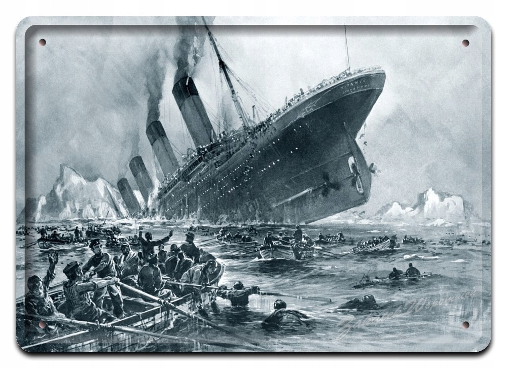 Titanic Metalowy Szyld Plakat Obrazek Vintage #01781