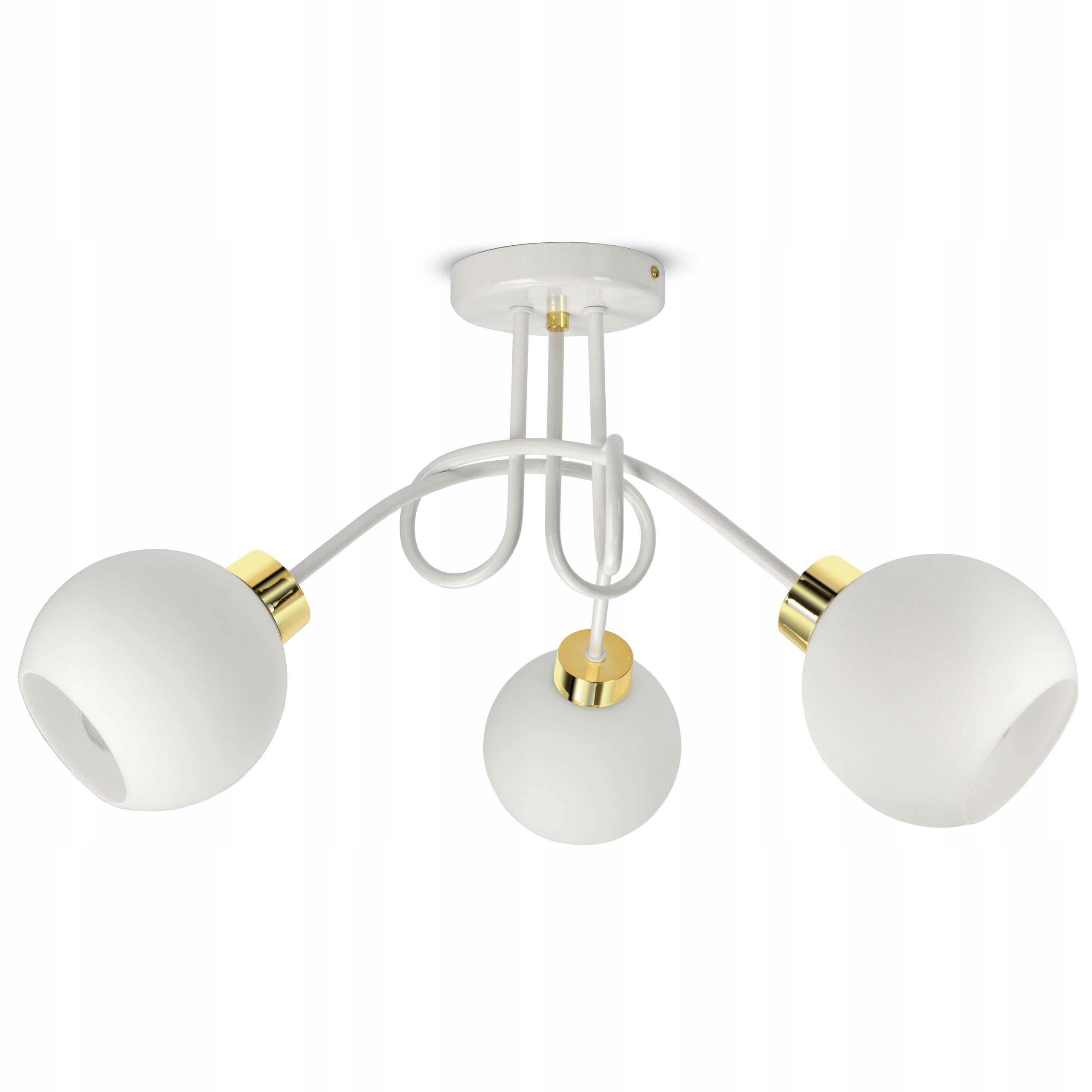 Lampa Wisząca Sufitowa Żyrandol Biała Szklane Kule White Glass PE3 Led E27