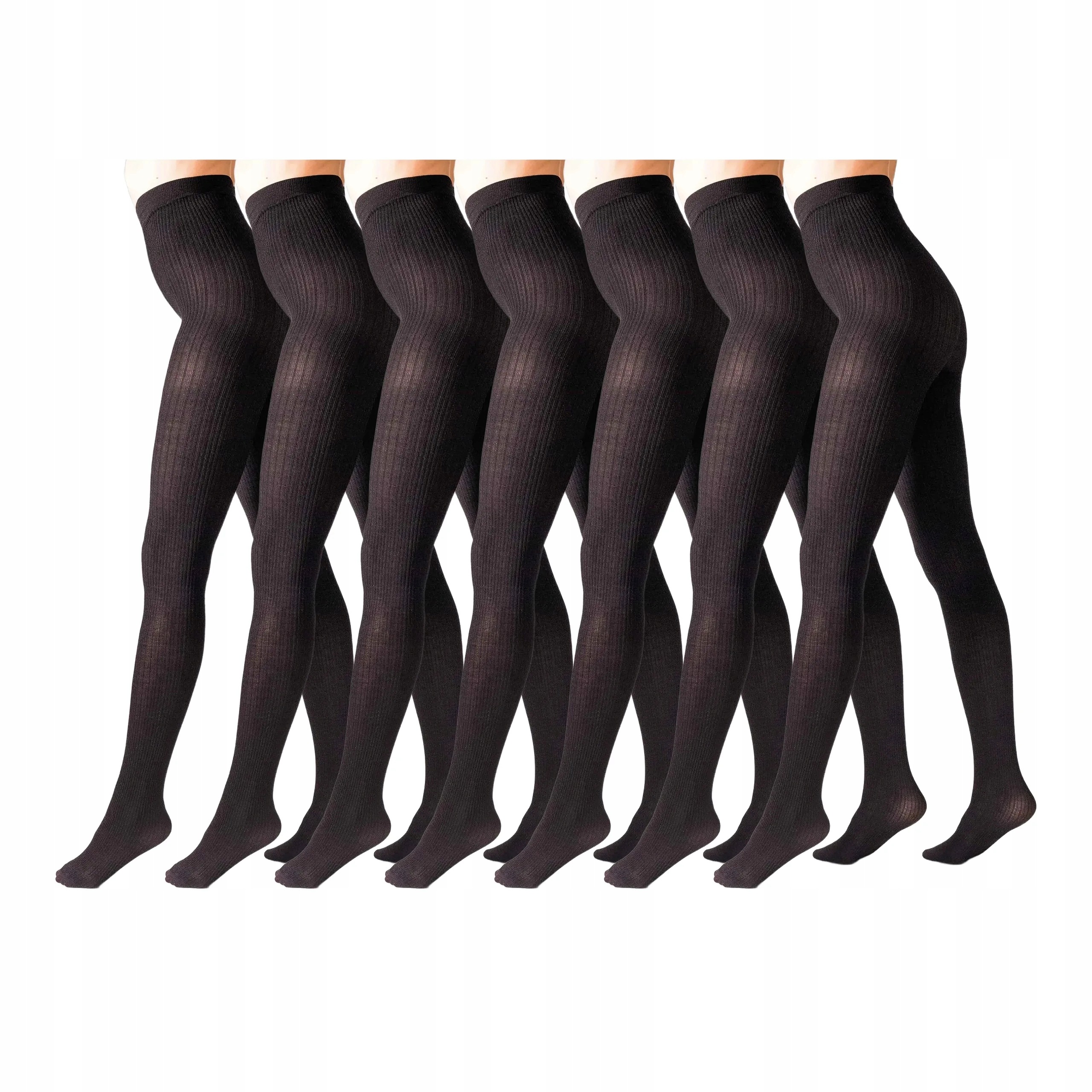 7 párů Punčocháče z merino vlny přírodní proužek L2010 Wool 7x Bronz 3-M
