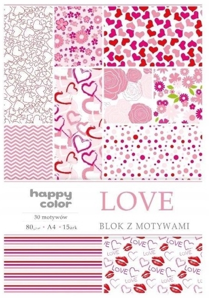 

Happy Color Blok A4 80g 15ark z motywami Love