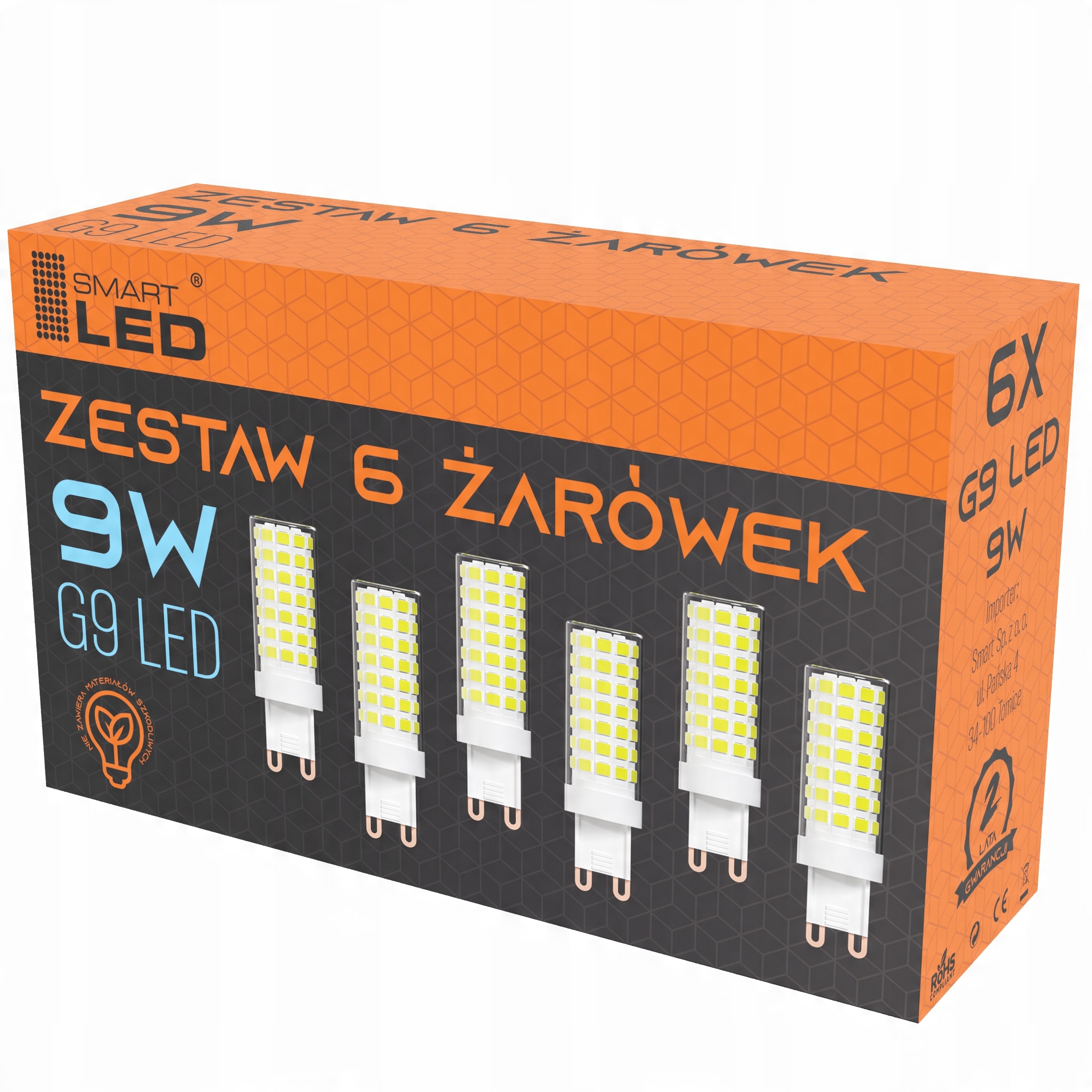 

Żarówka Led G9 9W 900lm biała ciepła Nie Mruga