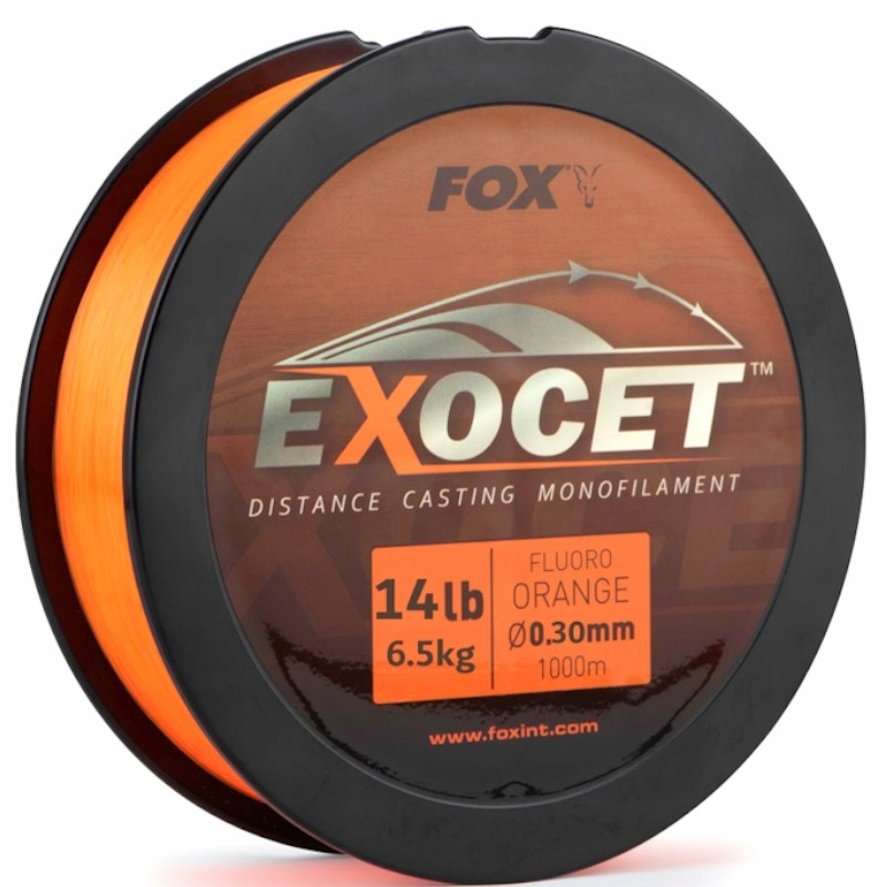 Żyłka Karpiowa Fox Exocet Fluoro Orange Mono 0.30mm 14lb 6.5kg 1000m Mocna