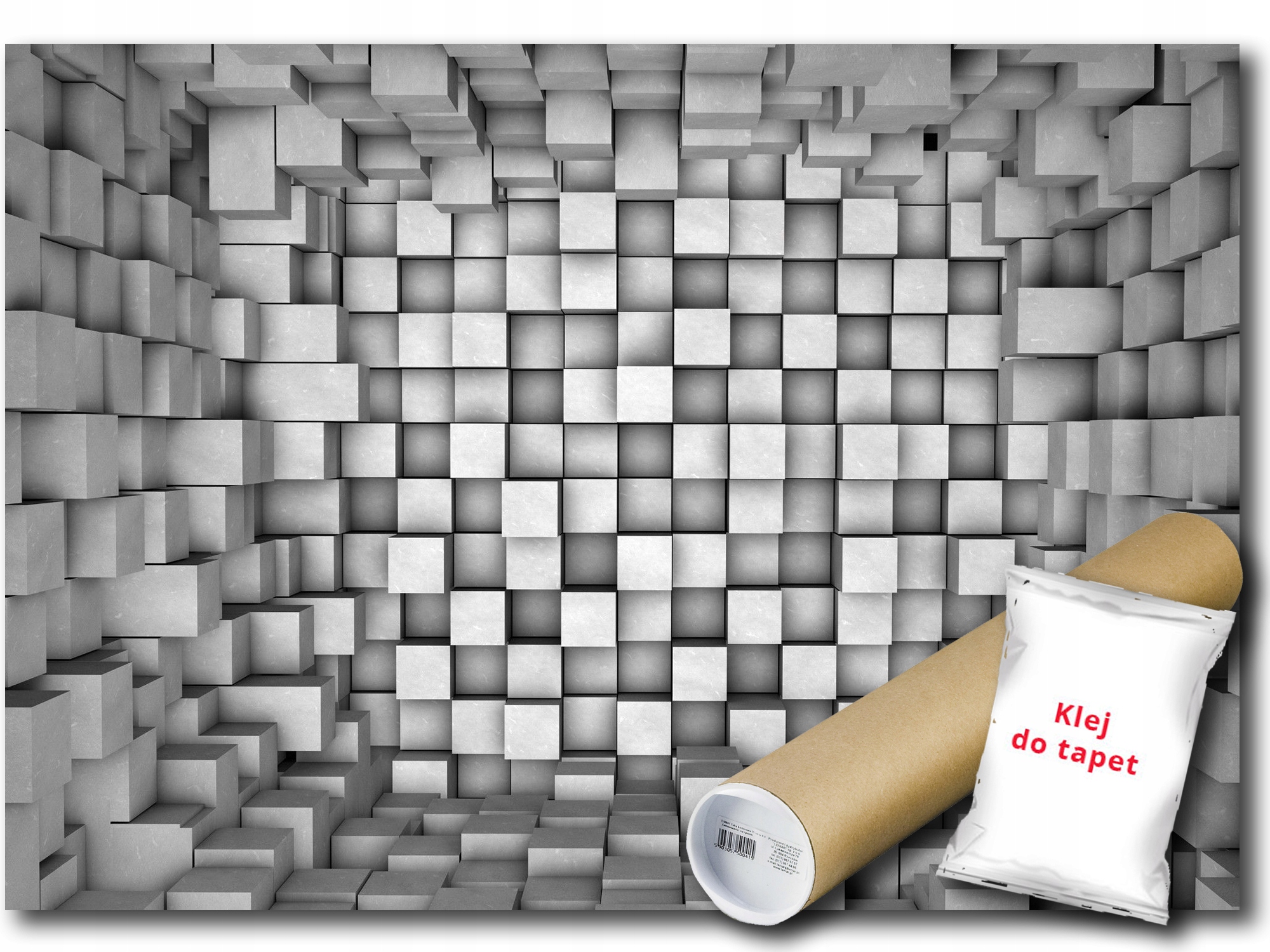 Vinylová Fototapeta Grafika Kostky Kvádry Šestihran 3D Iluze 208x146