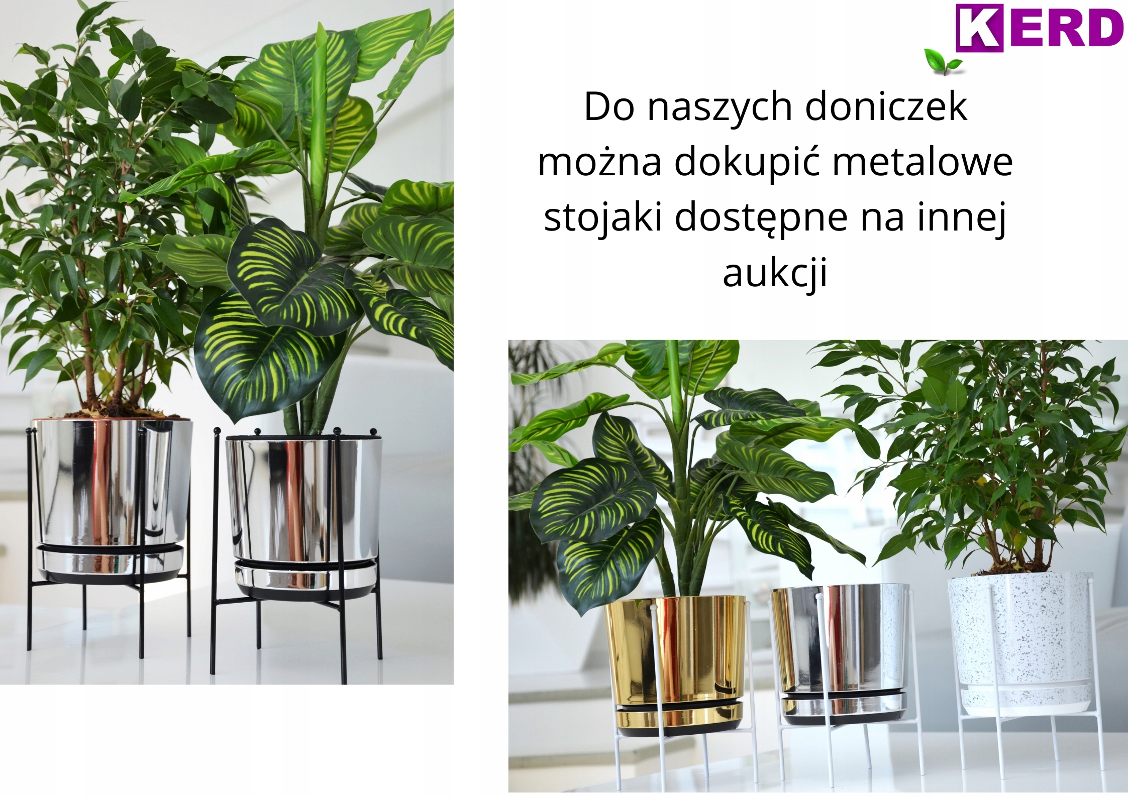 12 Doniczka z podstawką KRUSZONE SREBRO subtelny połysk storczyk orchidea Długość 12.1 cm