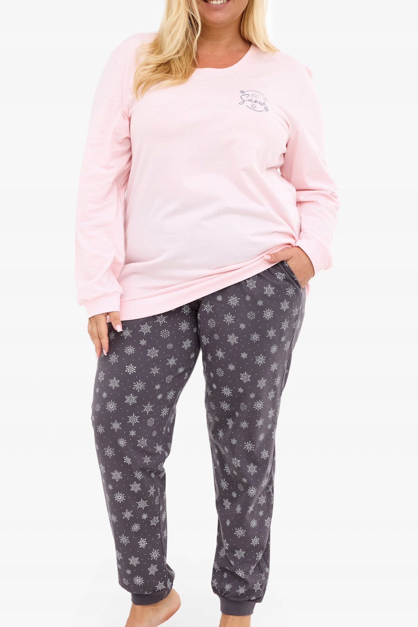 Dámské pyžamo s dlouhým rukávem Cornette 163/461 Snow 3-5XL [Velikost 5XL]