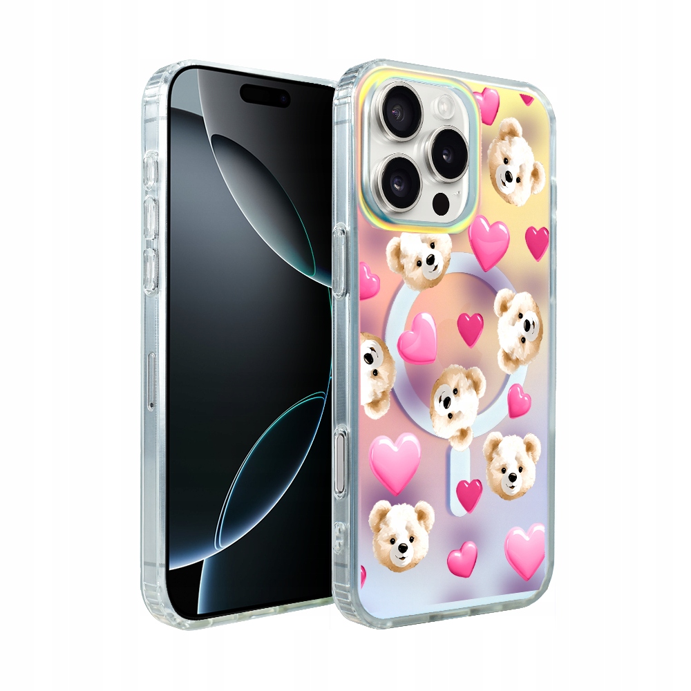 Pouzdro pro iPhone 16 Pro Max Ibizu s MagSafe, medvídkem a srdíčka