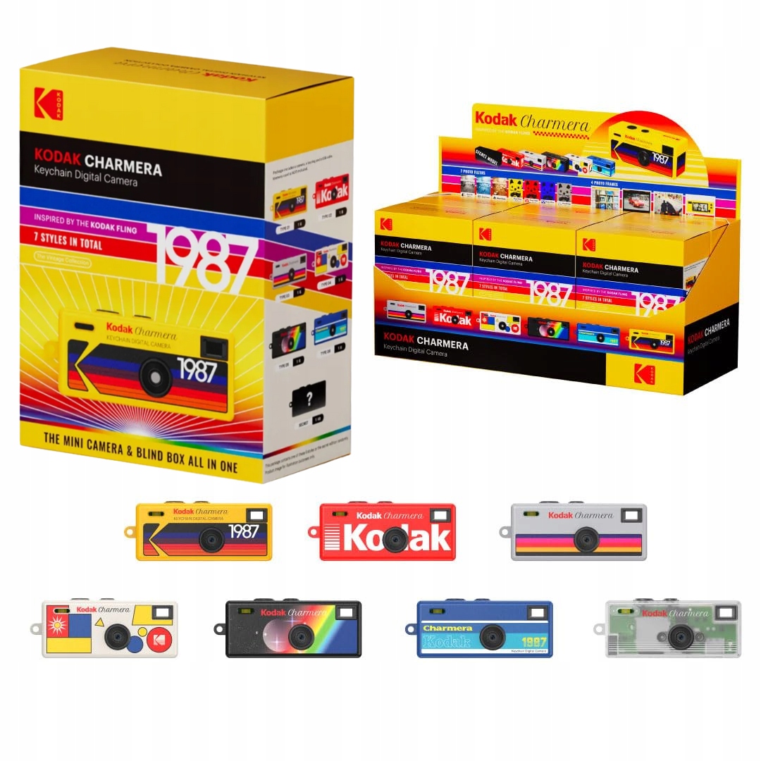 Set Zestaw 6 x Aparat Kodak Charmera Keychain Blind Box Brelok Na Prezent!
