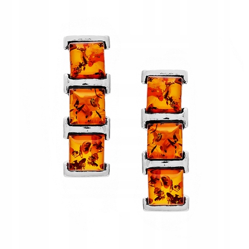 

Kolczyki srebro z naturalnym Bursztynem Bałtyckim