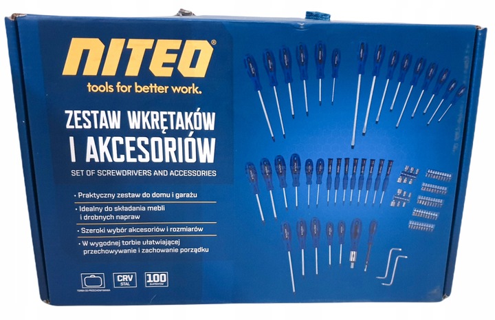 

Zestaw wkrętaków i akcesoriów Niteo Tools