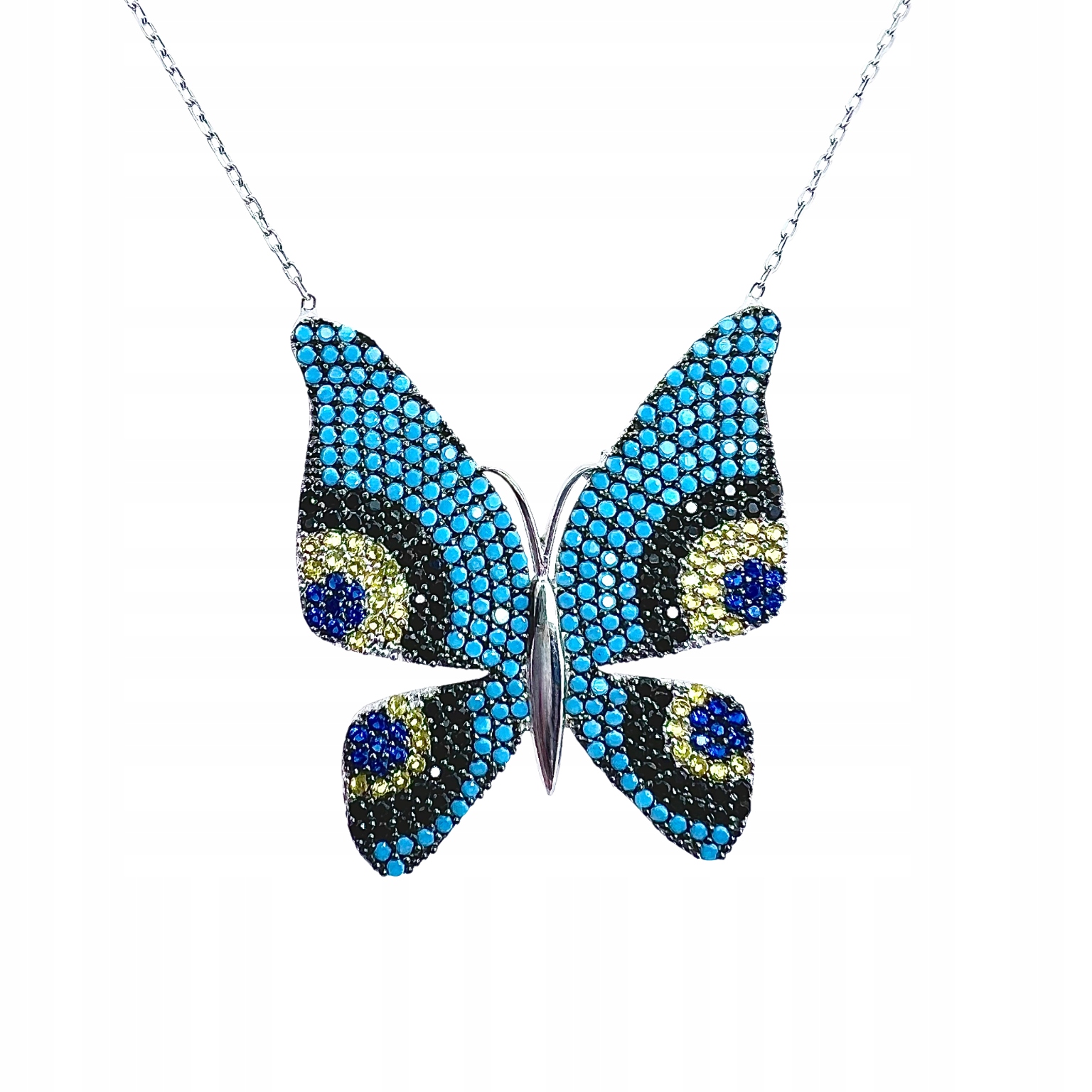 Stříbrný Náhrdelník Ryzosti 925, Celebrita, Motýl S Zirkony