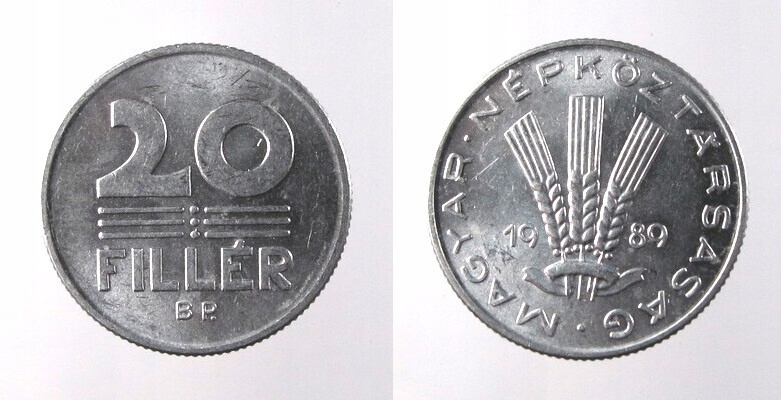 3377. WĘGRY, 20 FILLER, 1989 ST 1-