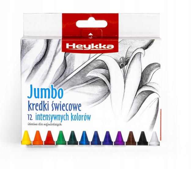 

Kredki świecowe Jumbo 12 sztuk Heykka